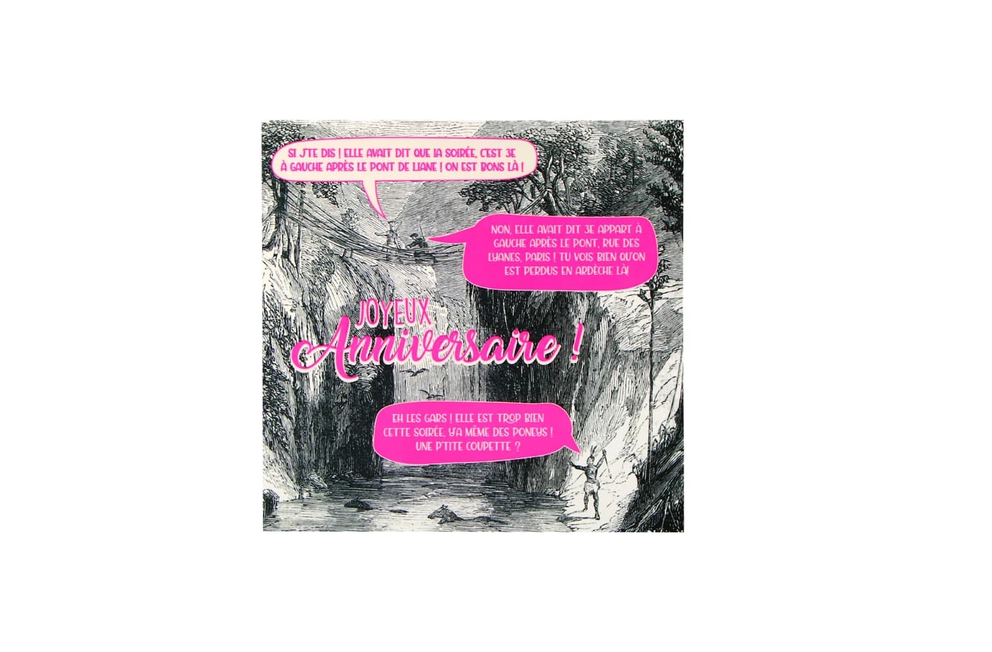 Carte anniversaire Gravure ancienne - vue 2
