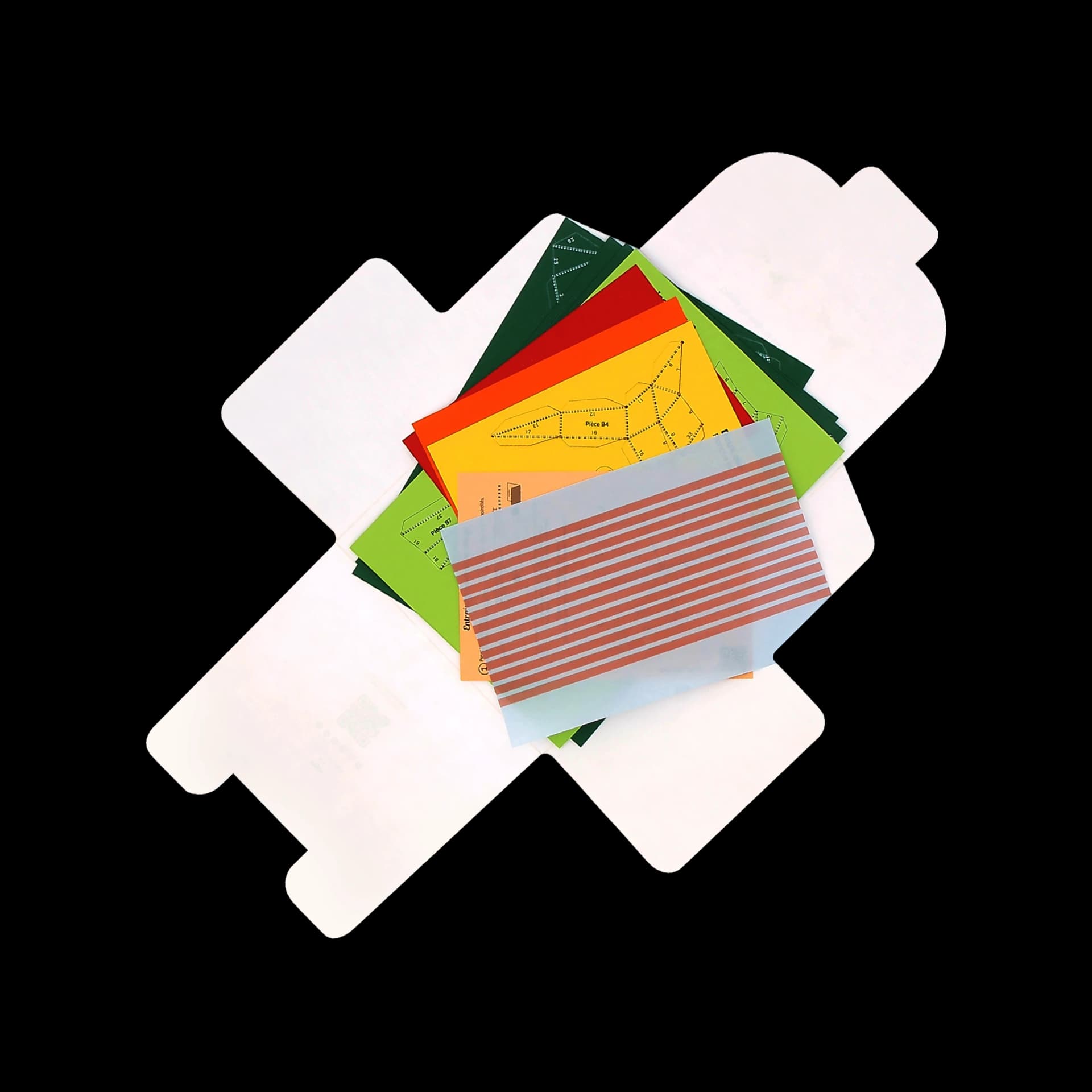 Packaging ouvert des deux oiseaux inséparables en papier