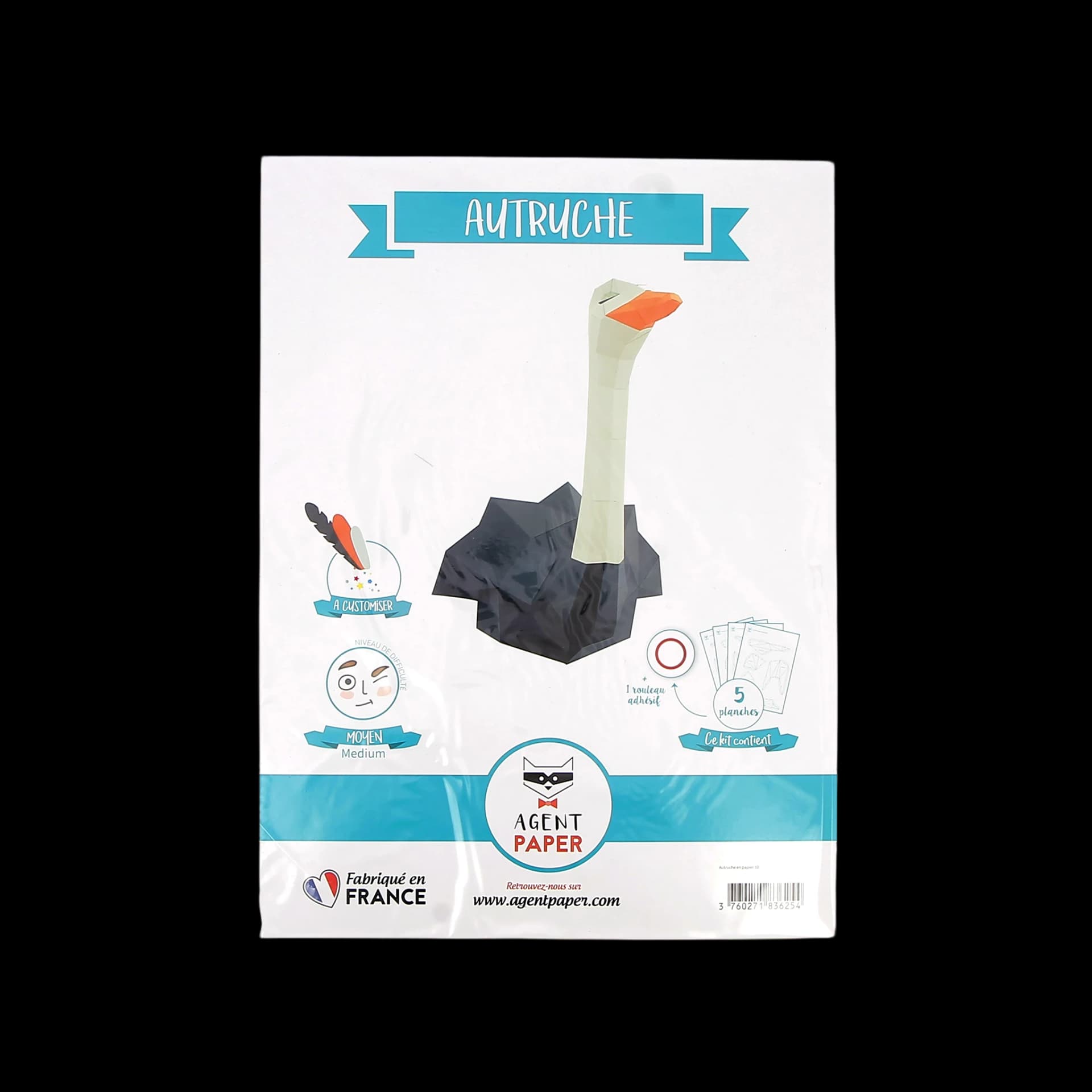 Kit origami 3D en papier d'autruche
