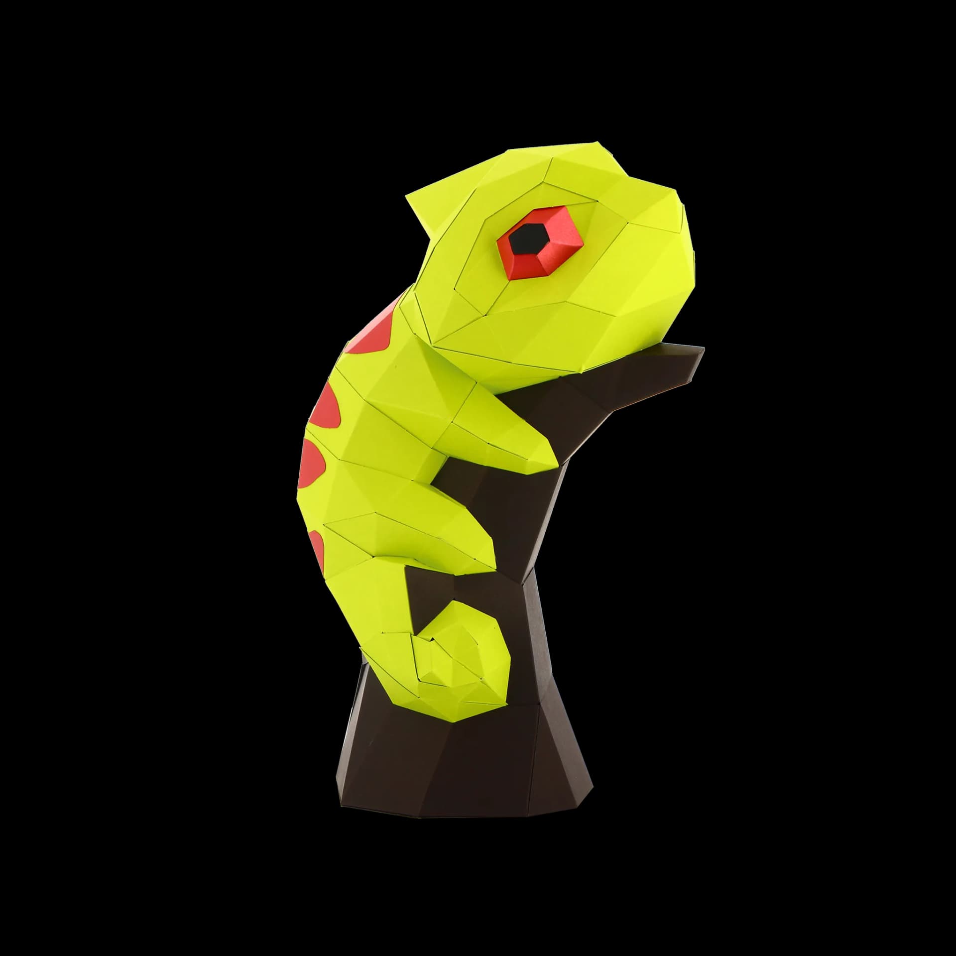 Décoration origami 3D en papier de caméléon