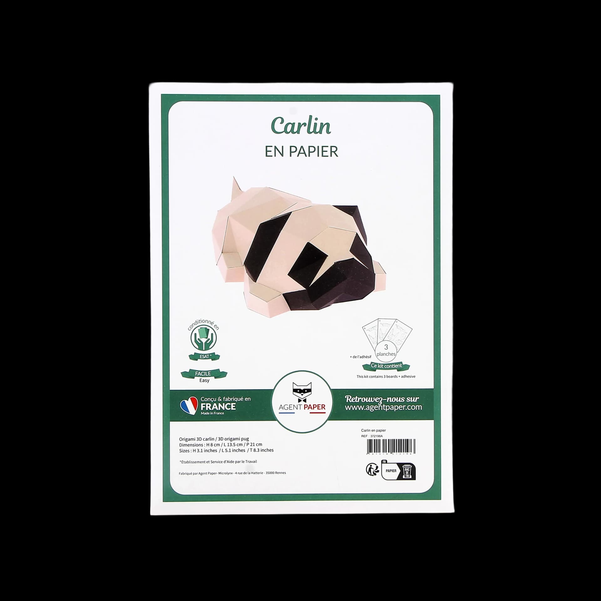 Kit origami 3D en papier de carlin