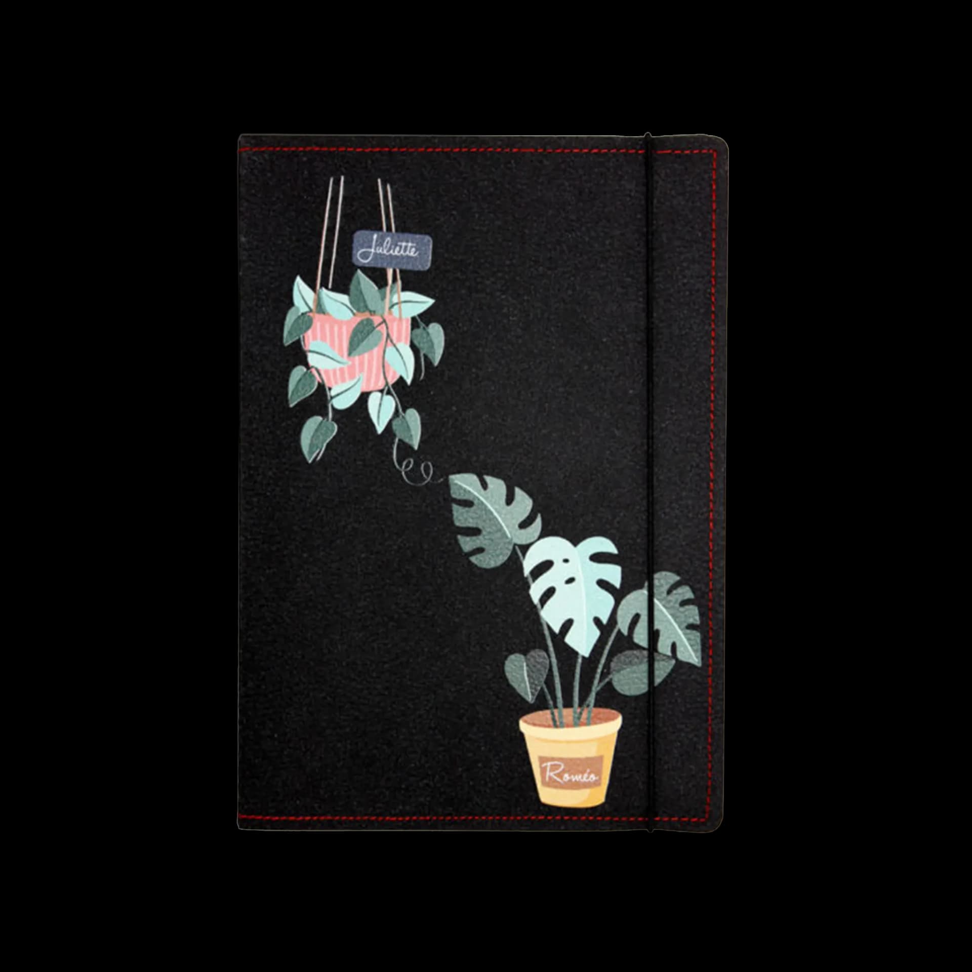 Papeterie couverture en cuir de carnet personnalisé plantes d'interieur