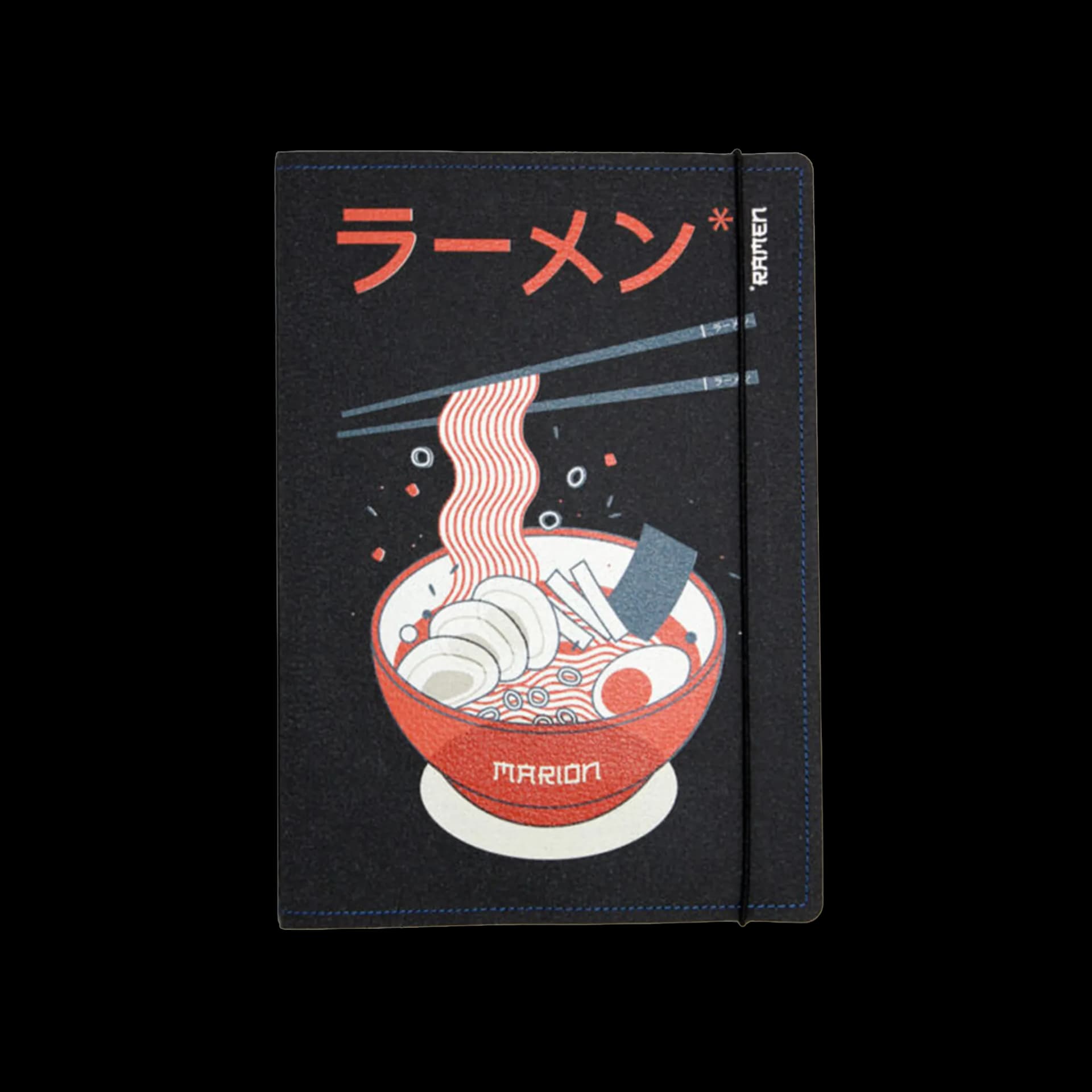 Papeterie couverture en cuir de carnet personnalisé ramen rouge