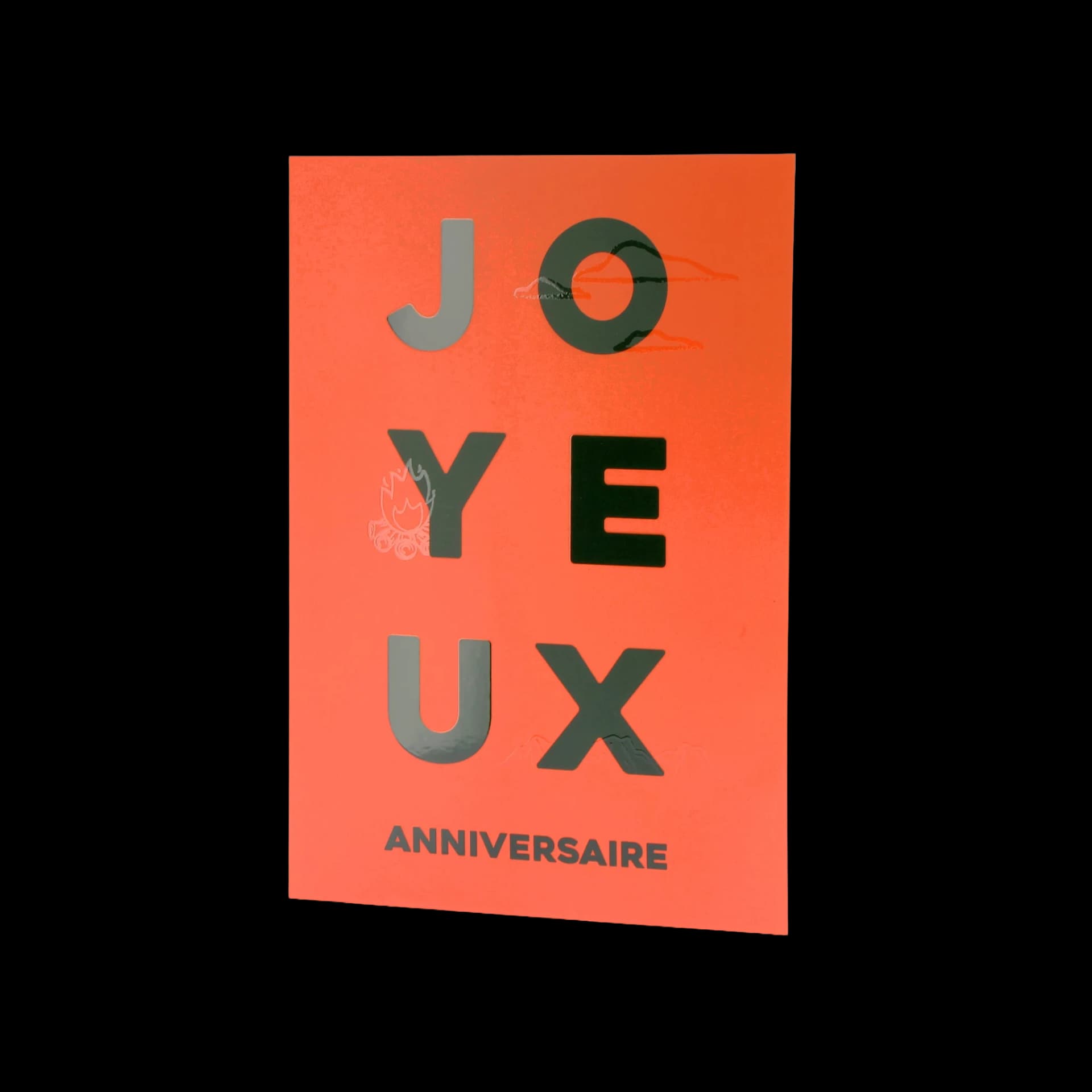 Papeterie carte anniversaire A4 montagne orange et verte
