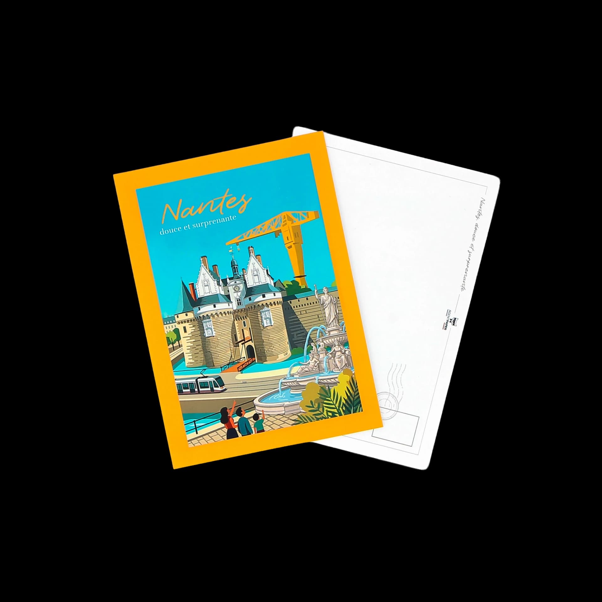 Papeterie recto et verso de carte postale ESCAPADE Douce et surprenante