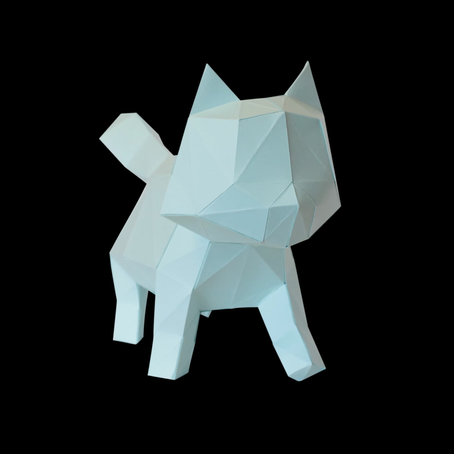 Décoration origami chat en papier 3d CHLOROPHYLLE