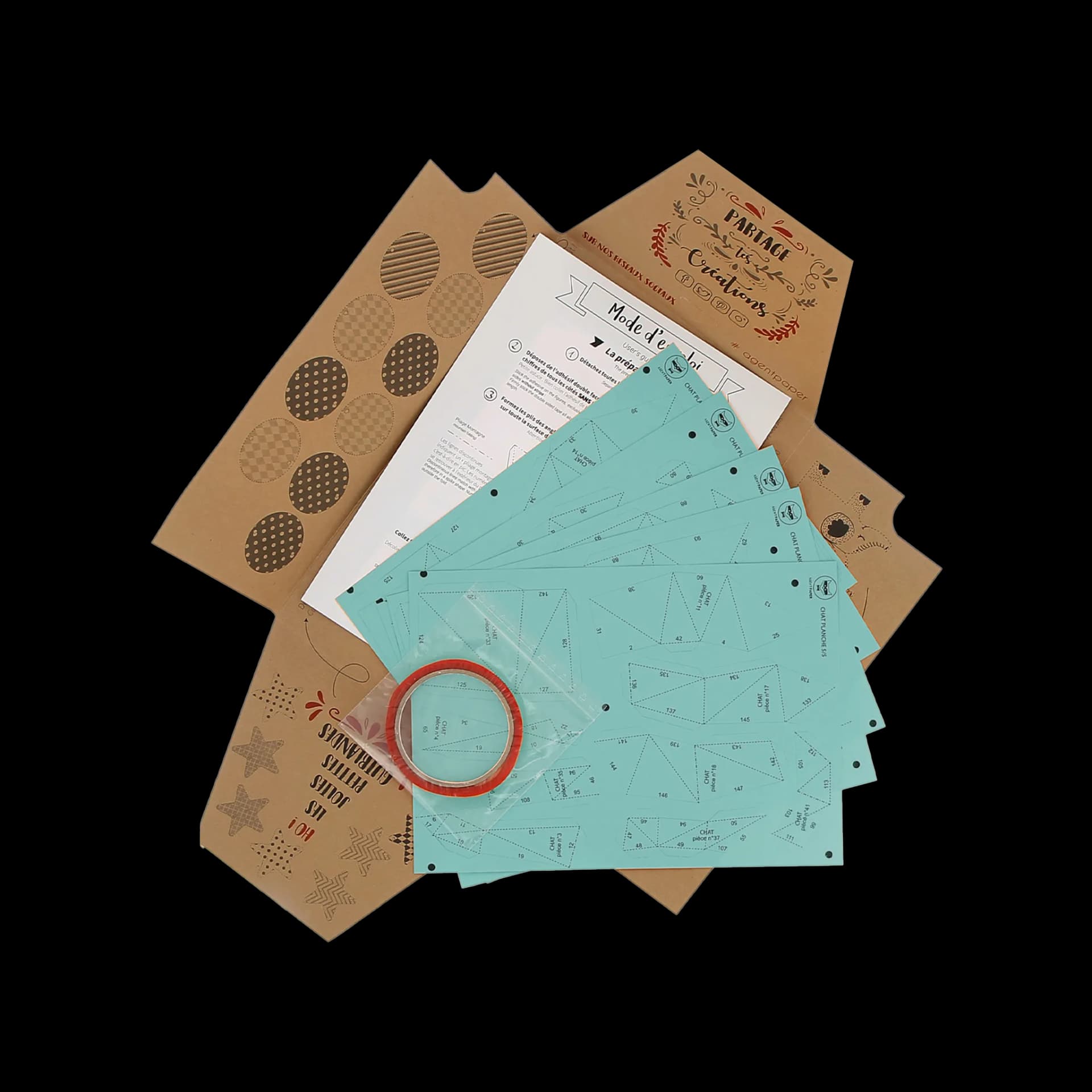 Packaging ouvert du chat en papier 3d CHLOROPHYLLE