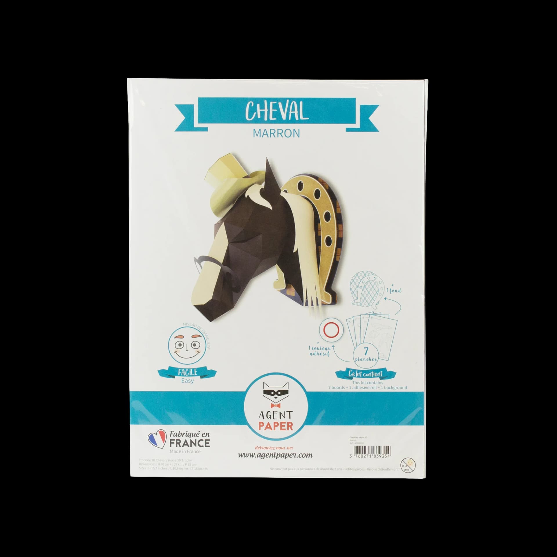 Packaging de Cheval en papier 3D Marron