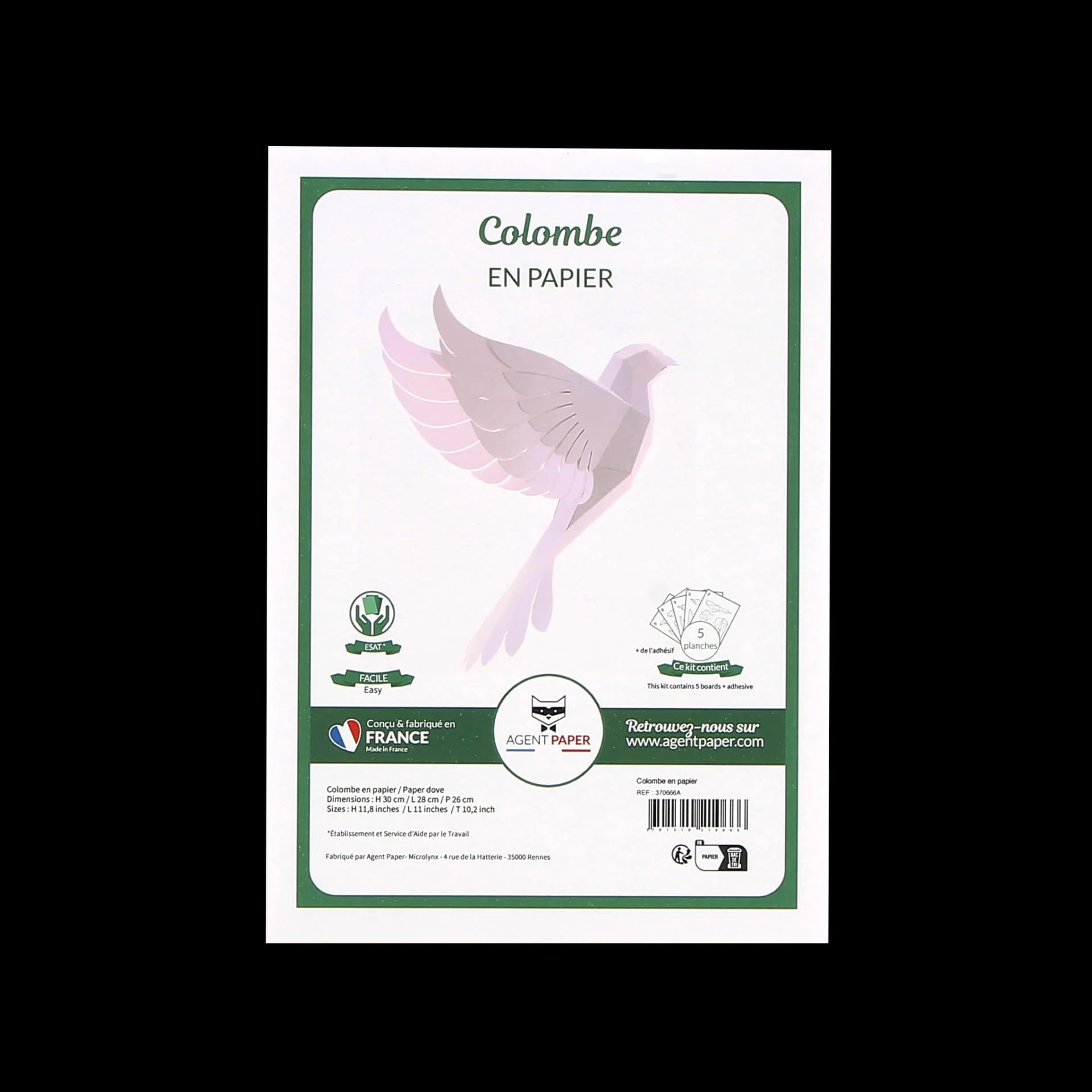 Packaging fermé de colombe Blanche