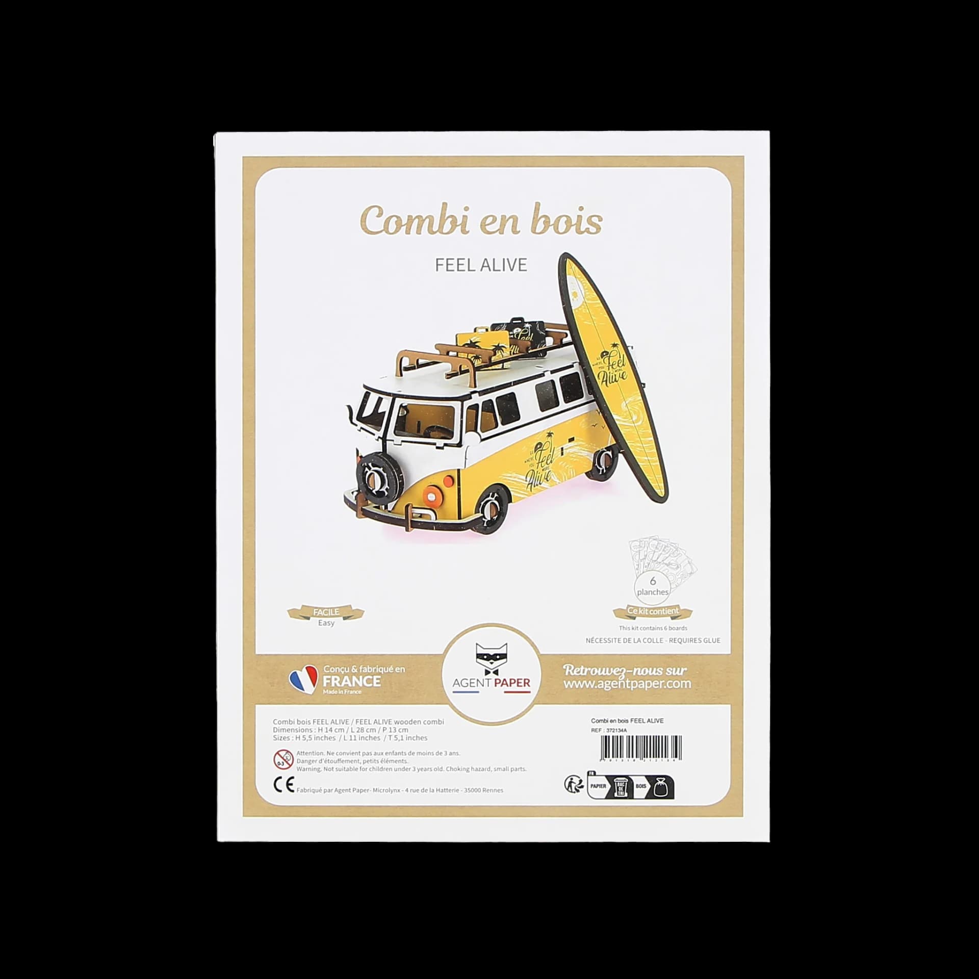 Packaging fermé de combi en bois Feel alive