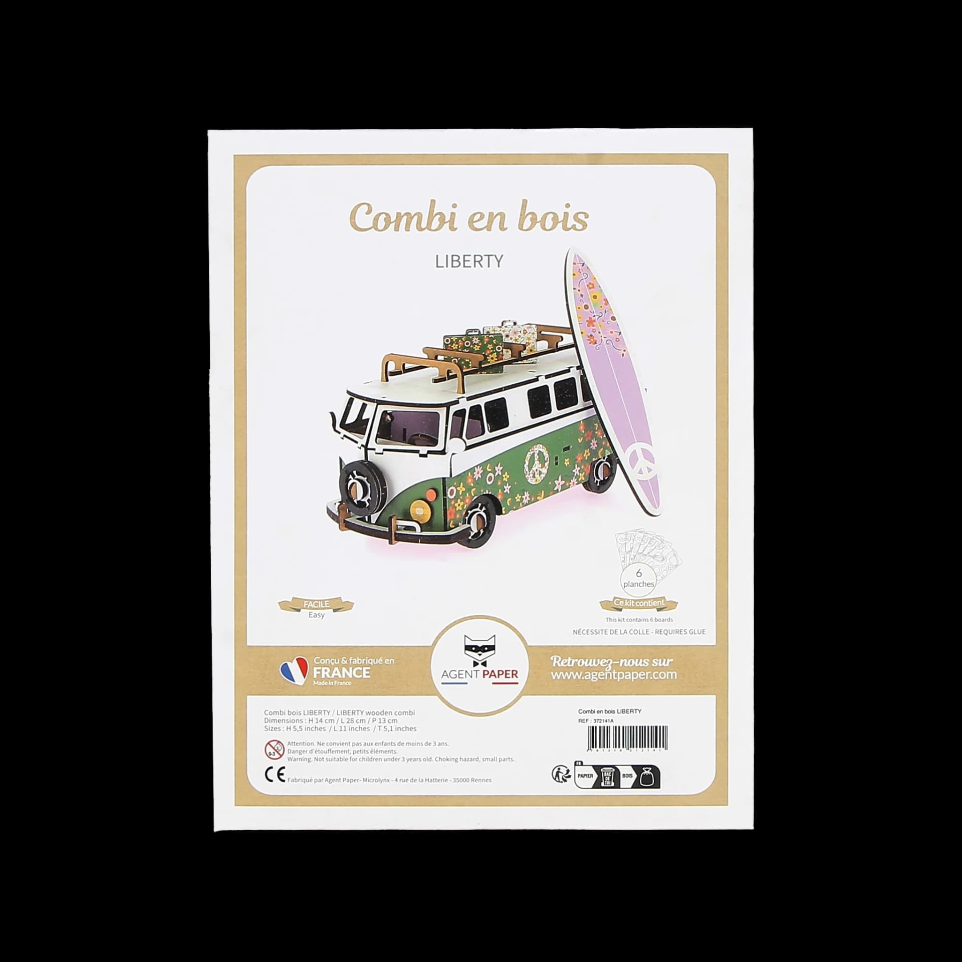 Packaging fermé de combi en bois Liberty