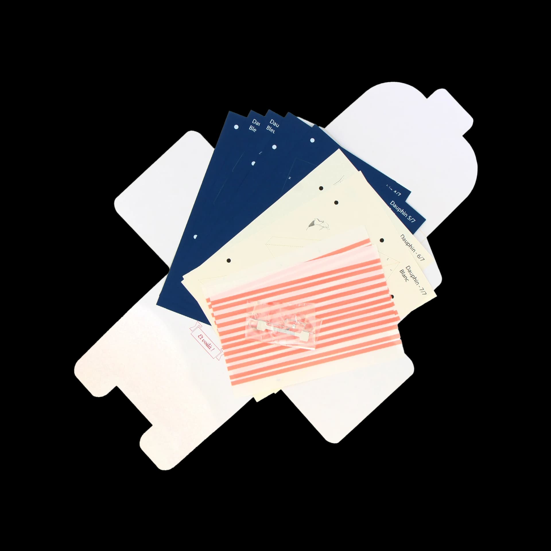 Packaging ouvert dauphin en papier Bleu