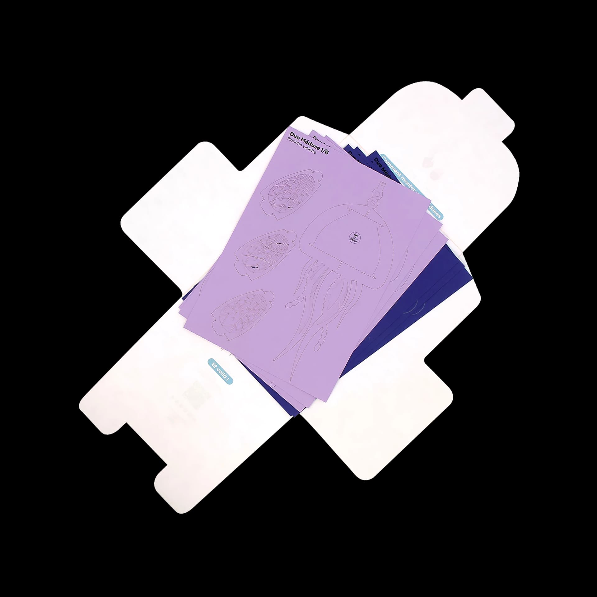 Packaging ouvert de duo de méduse en papier Abysse