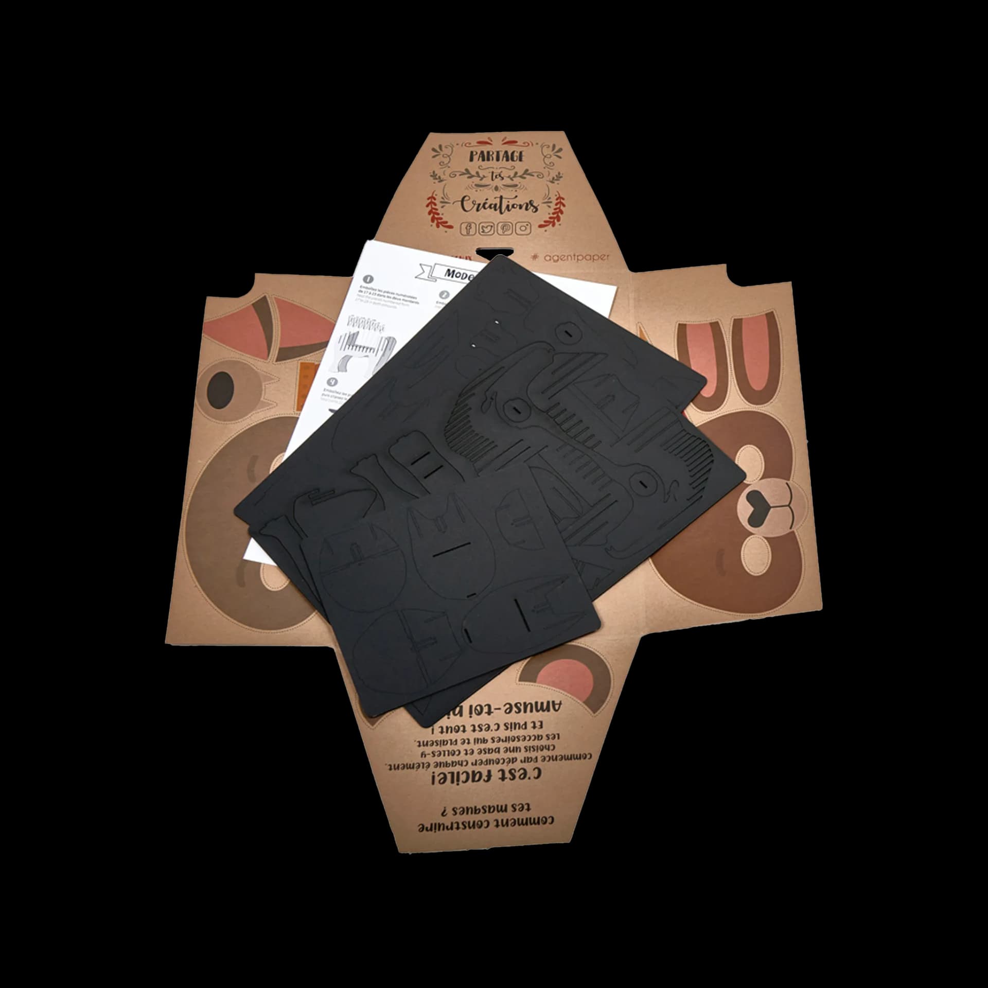 Packaging ouvert de éléphant en carton