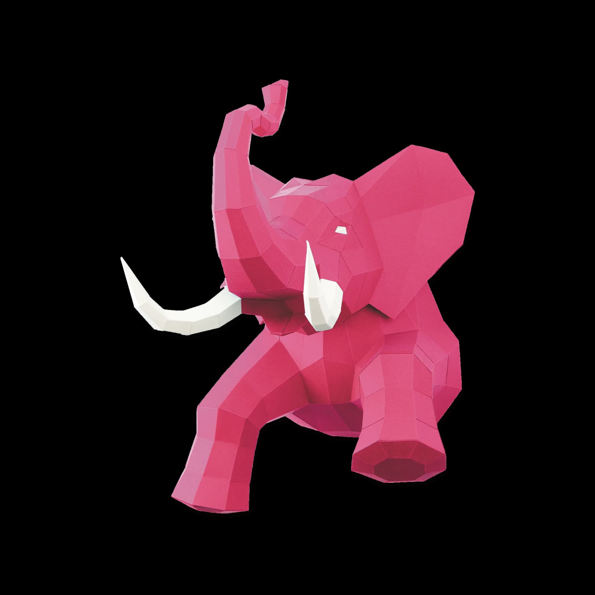 Elephant en papier 3D Rose
