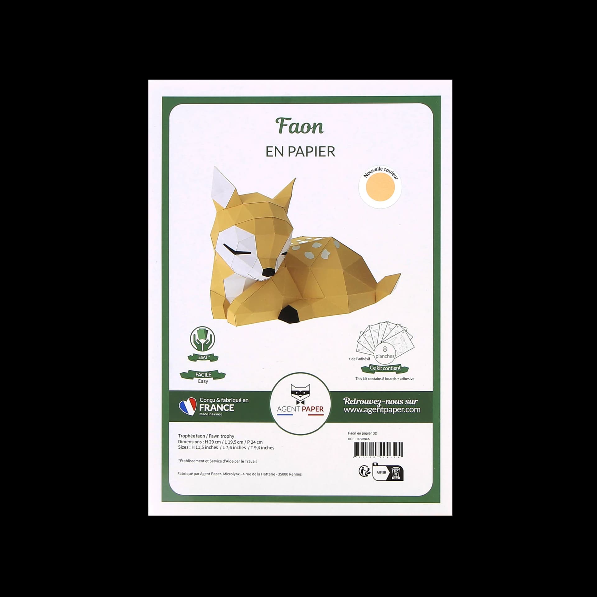 Packaging fermé de faon en papier 3D