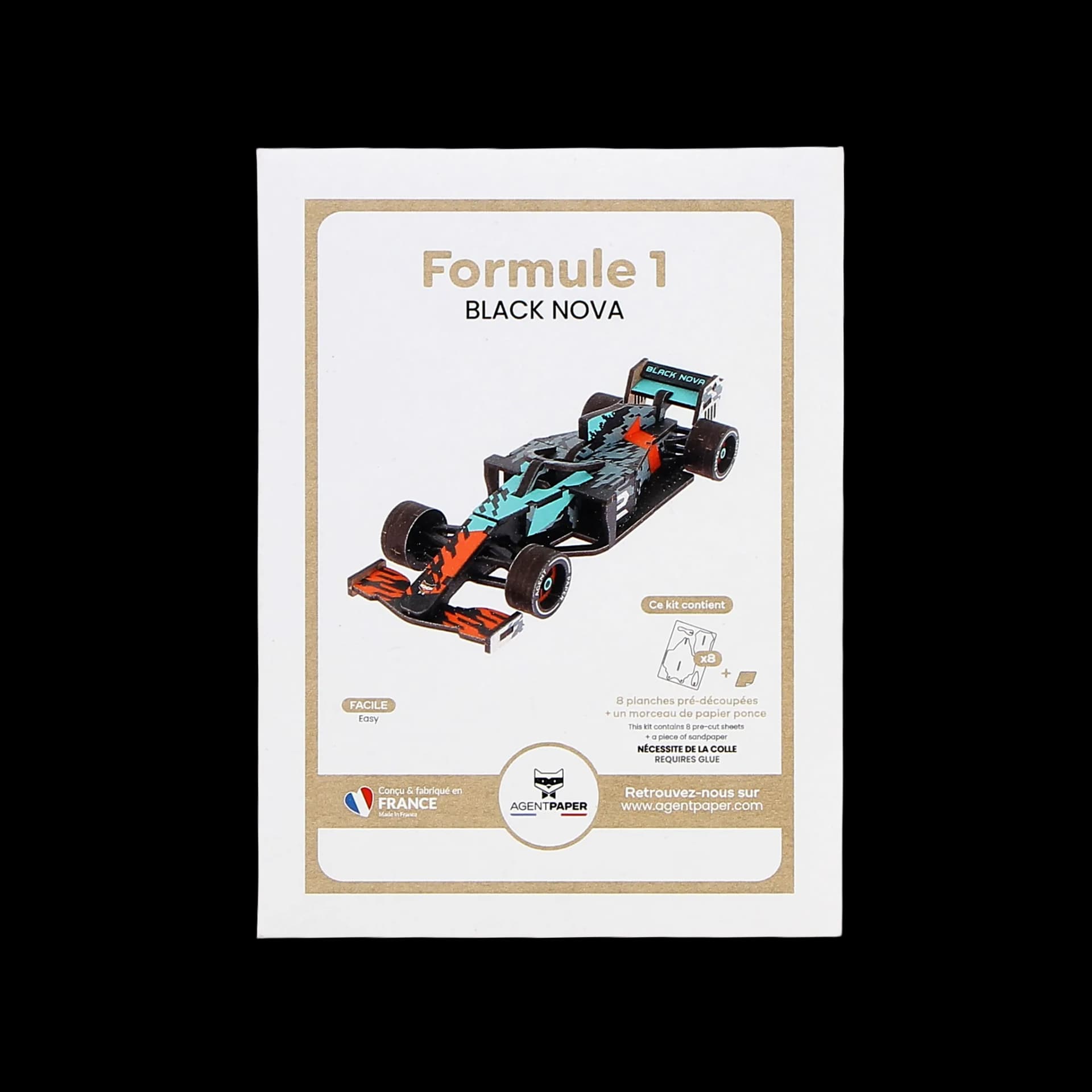 Packaging de Formule 1 en bois Black nova