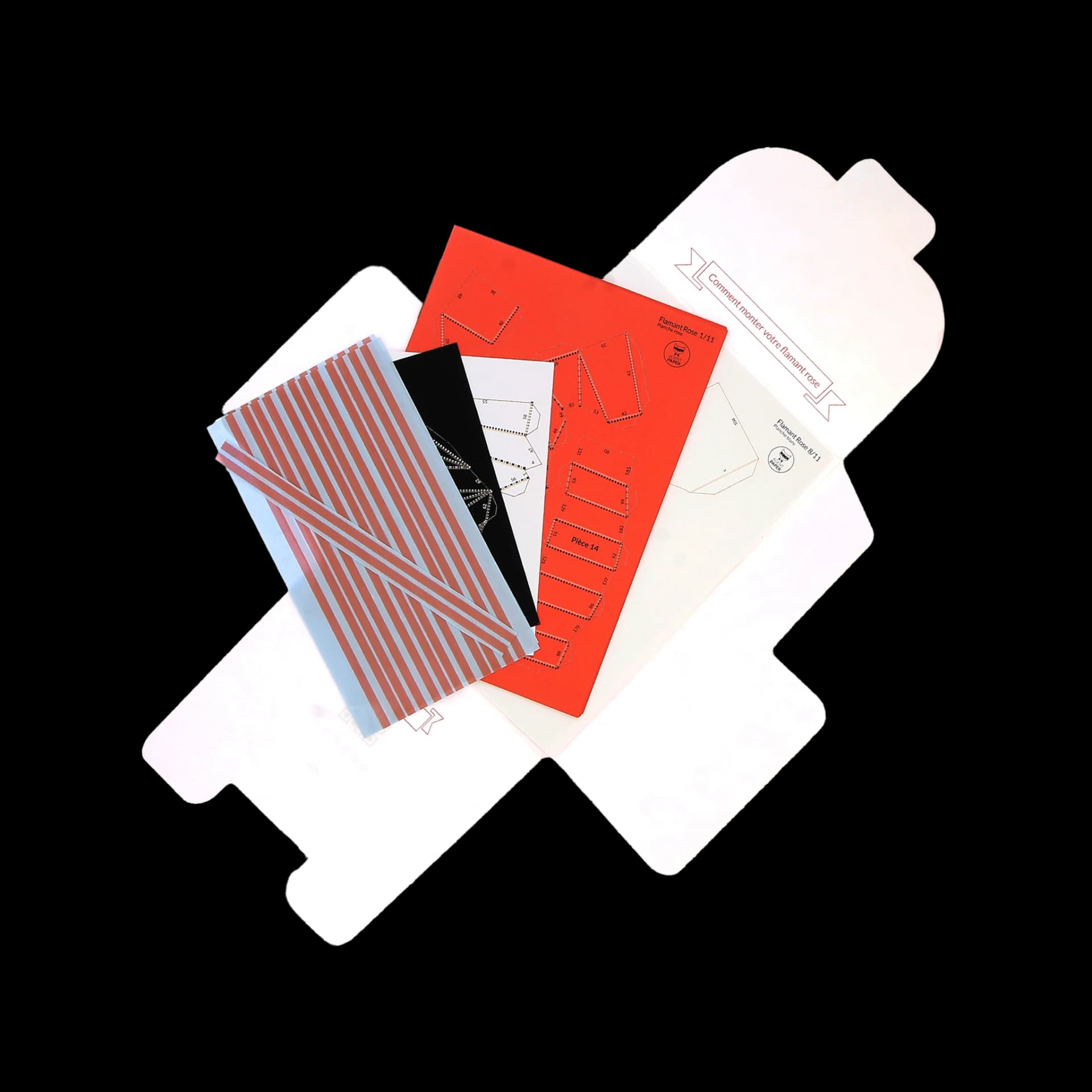 Packaging ouvert de flamant rose en papier 3D