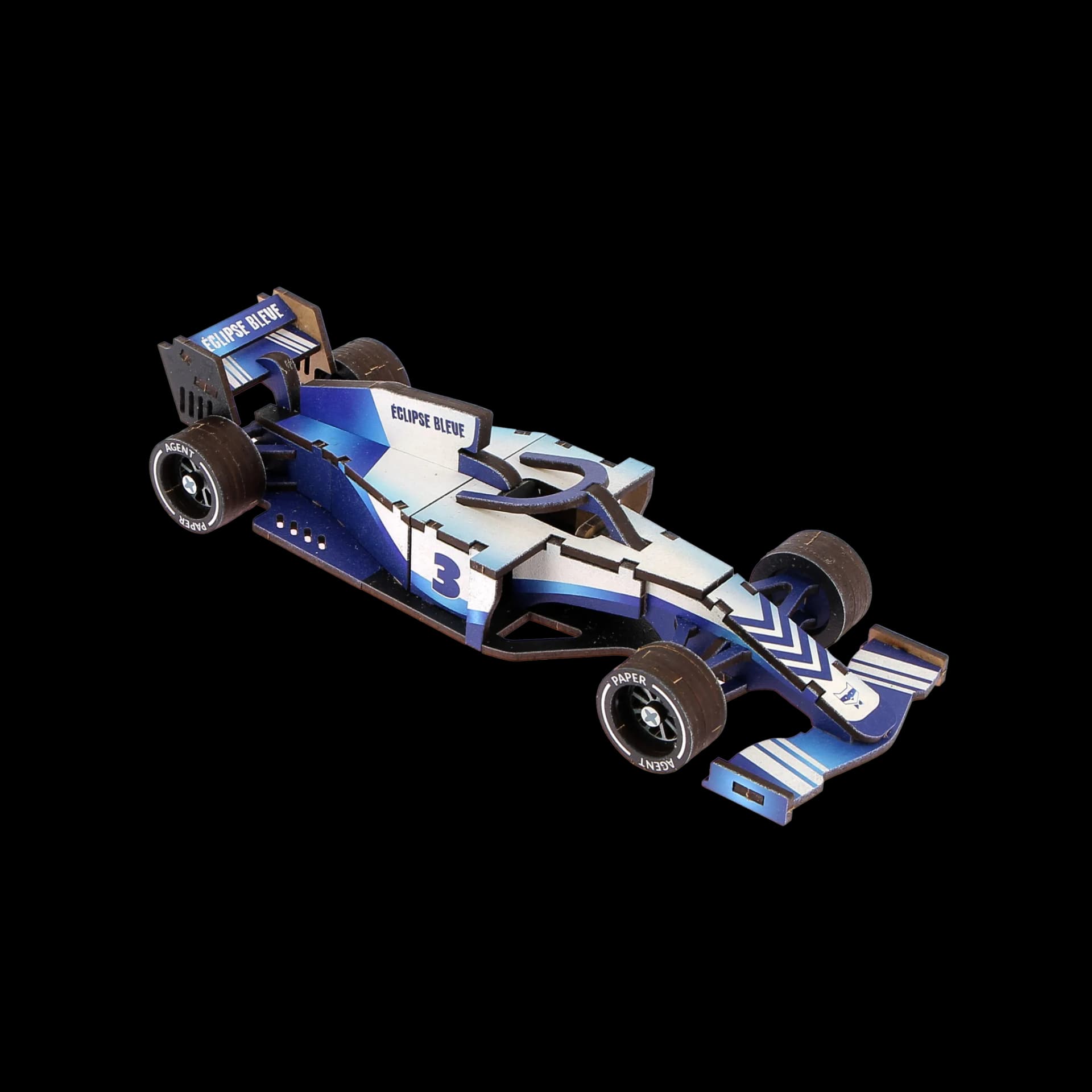 Formule 1 en bois Eclipse bleue