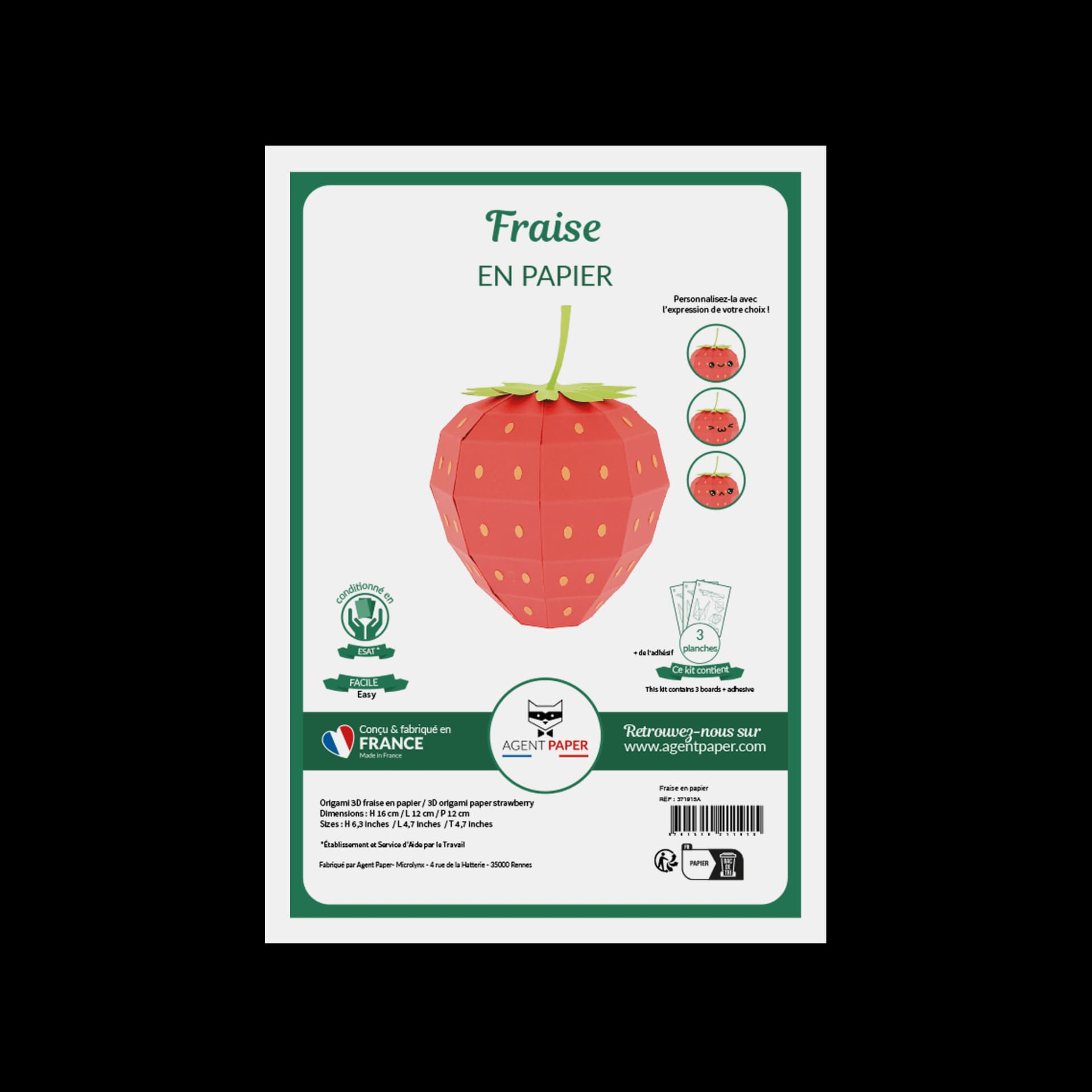 Packaging de Fraise en papier fraise
