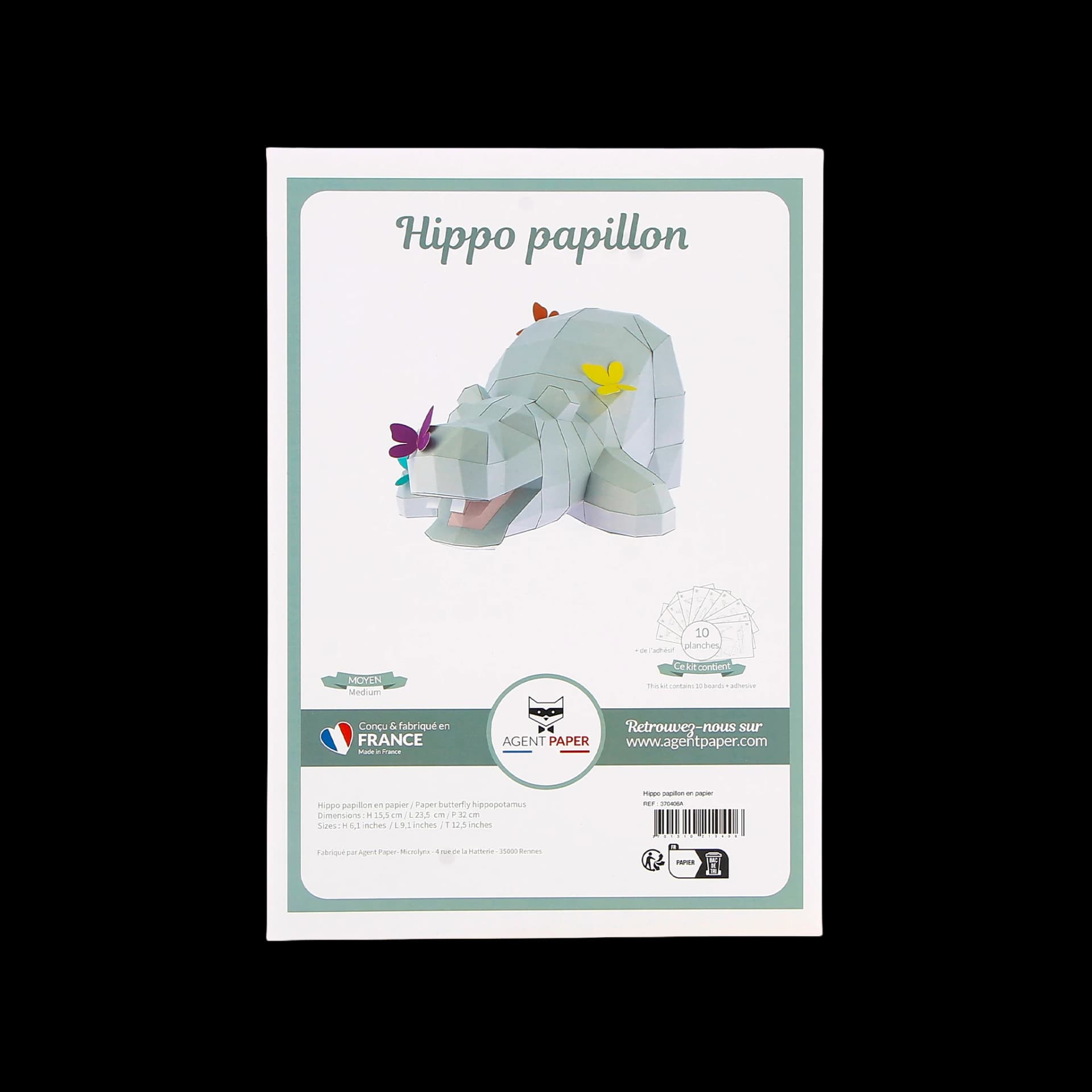 Packaging de Hippo papillon en papier