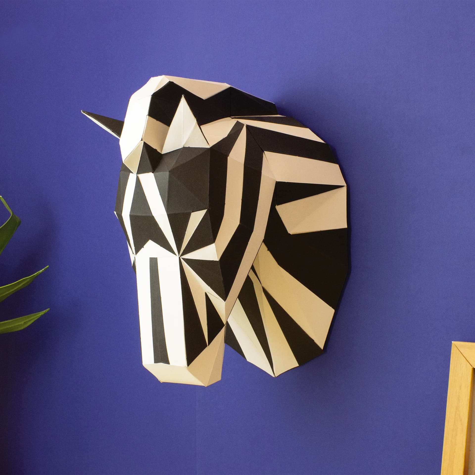 Honoré le zèbre en papier 3d en situation
