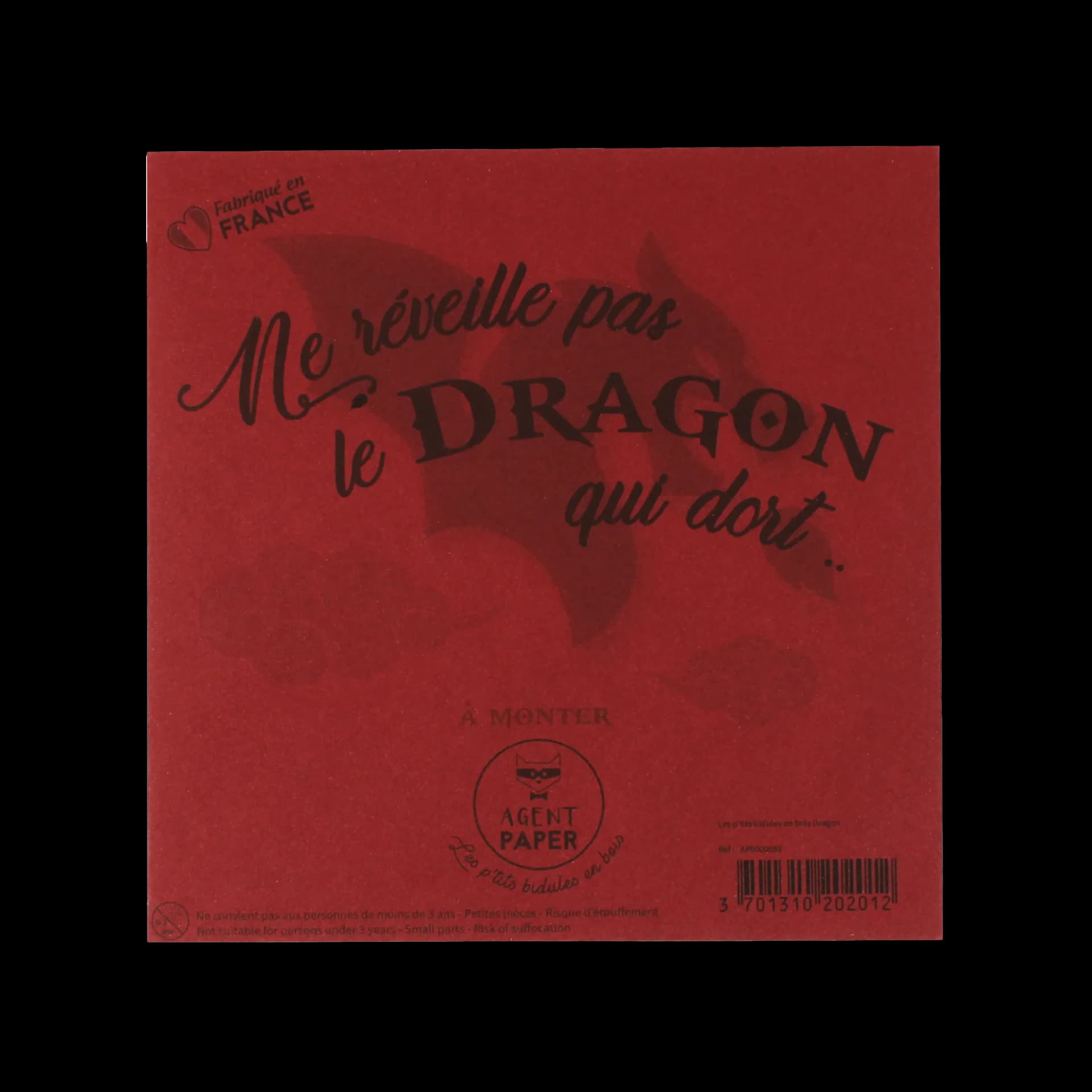 Packaging fermé de les p'tits bidules en bois Dragon