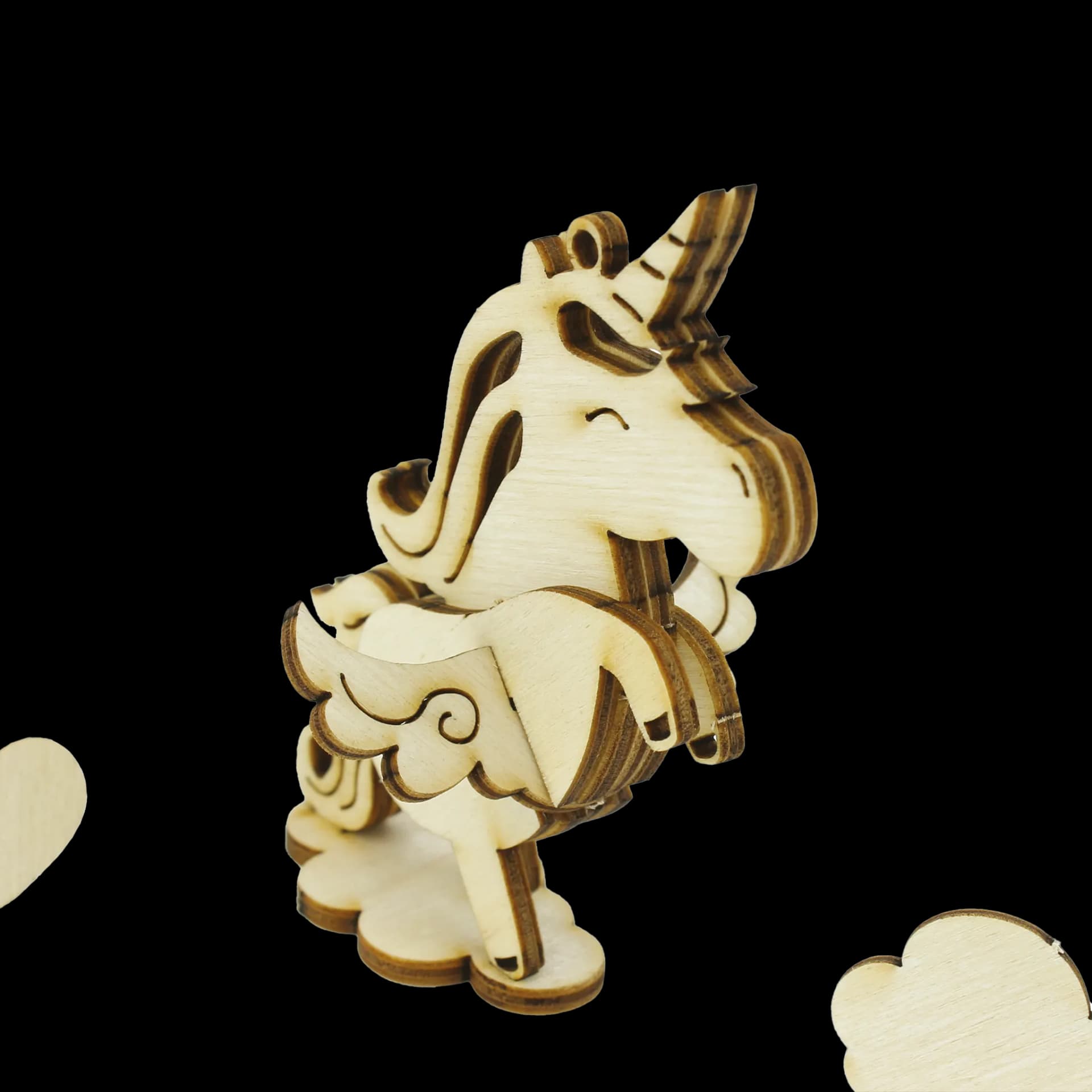 Décoration les p'tits bidules en bois Licorne zoom sur le produit