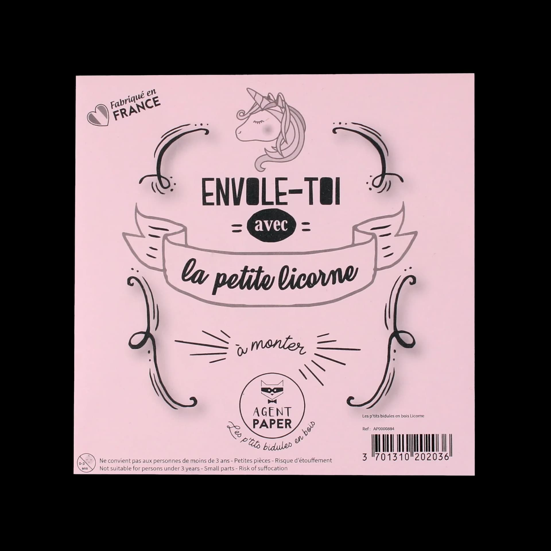 Packaging fermé de les p'tits bidules en bois Licorne