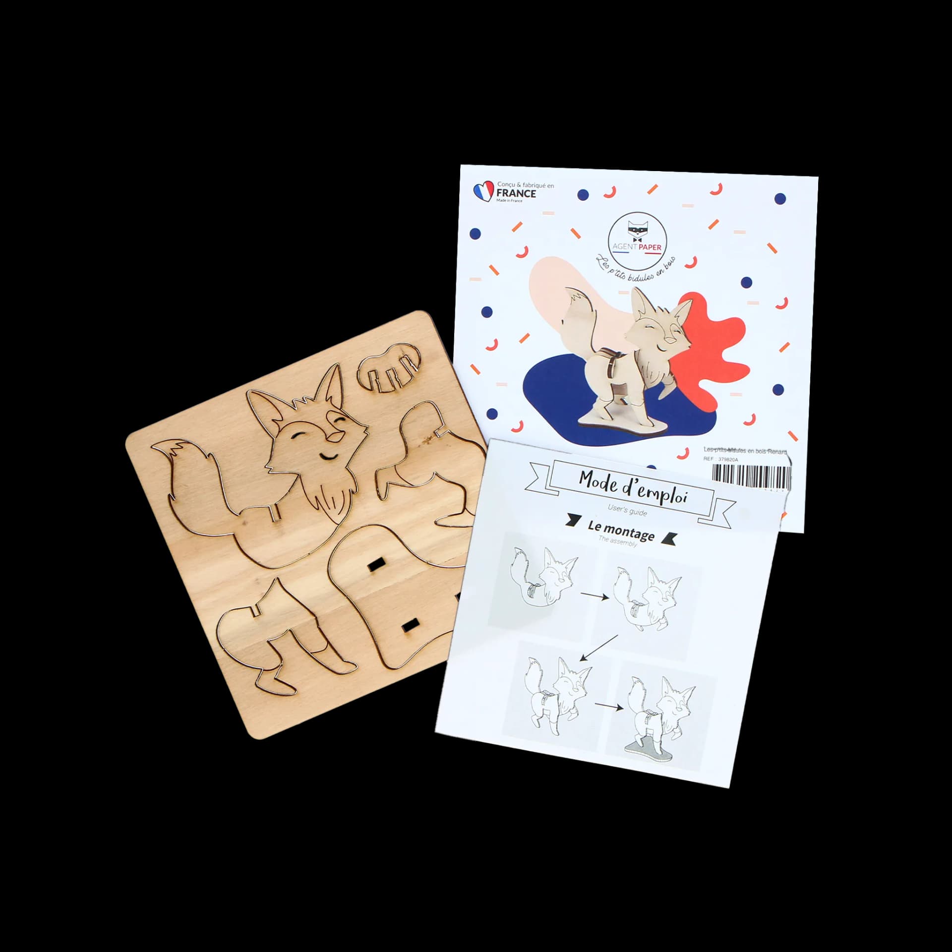 Packaging ouvery de les p'tits bidules en bois Renard