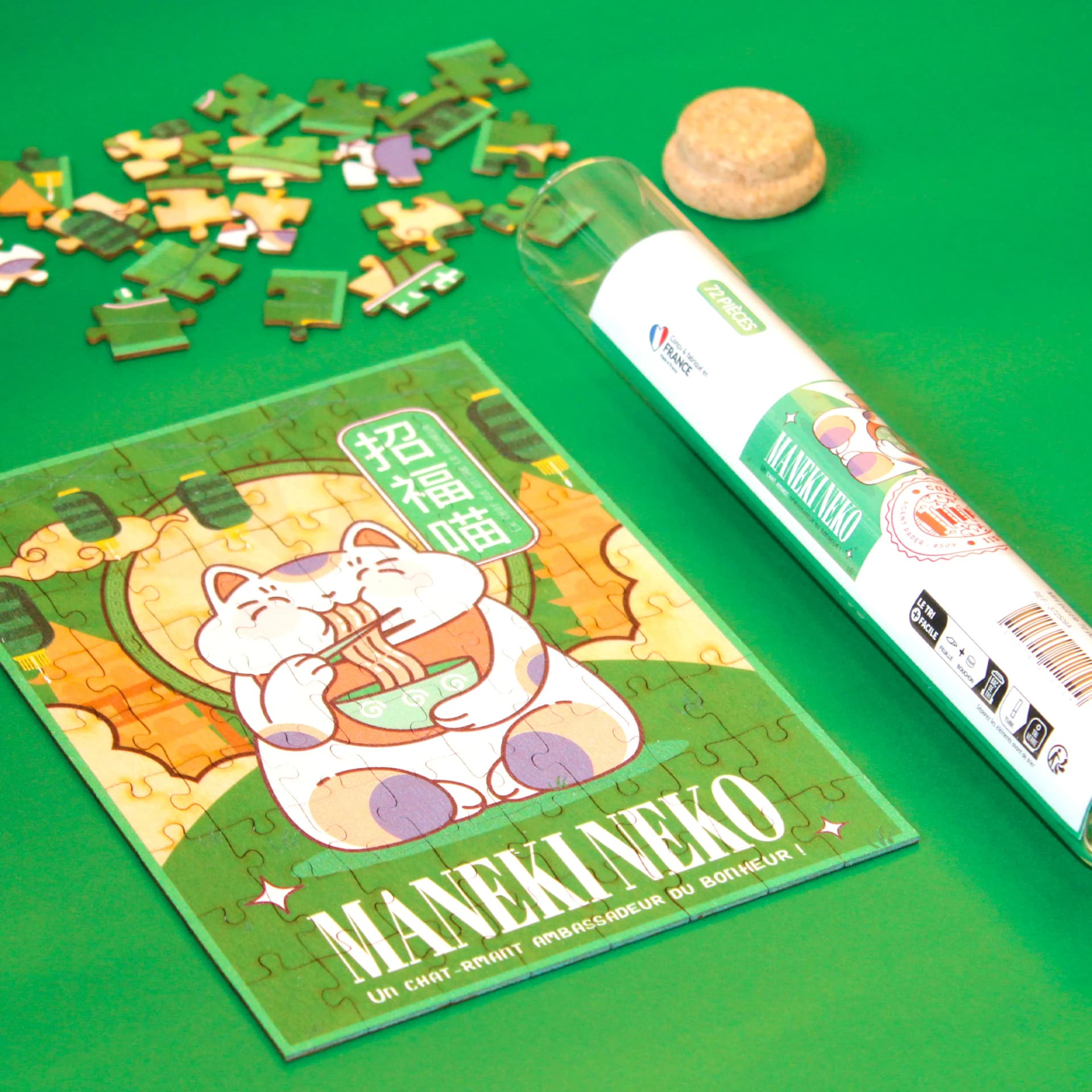Mini Puzzle 72 pcs Maneki Neko en situation