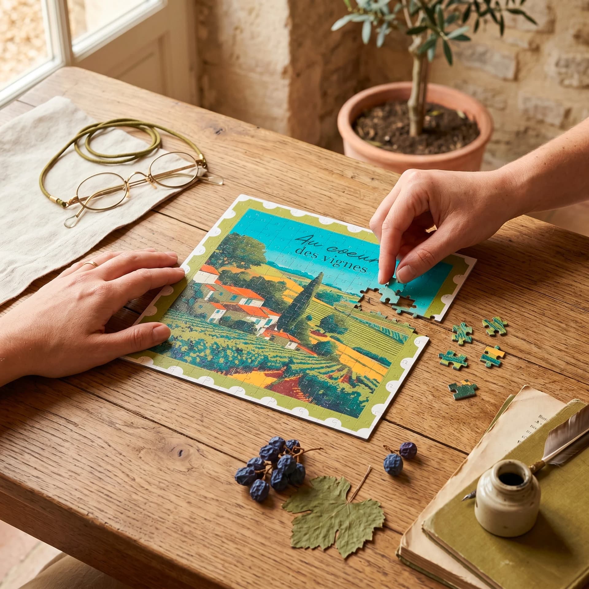 Mini Puzzles - 256 pièces Au cœur des vignes en situation