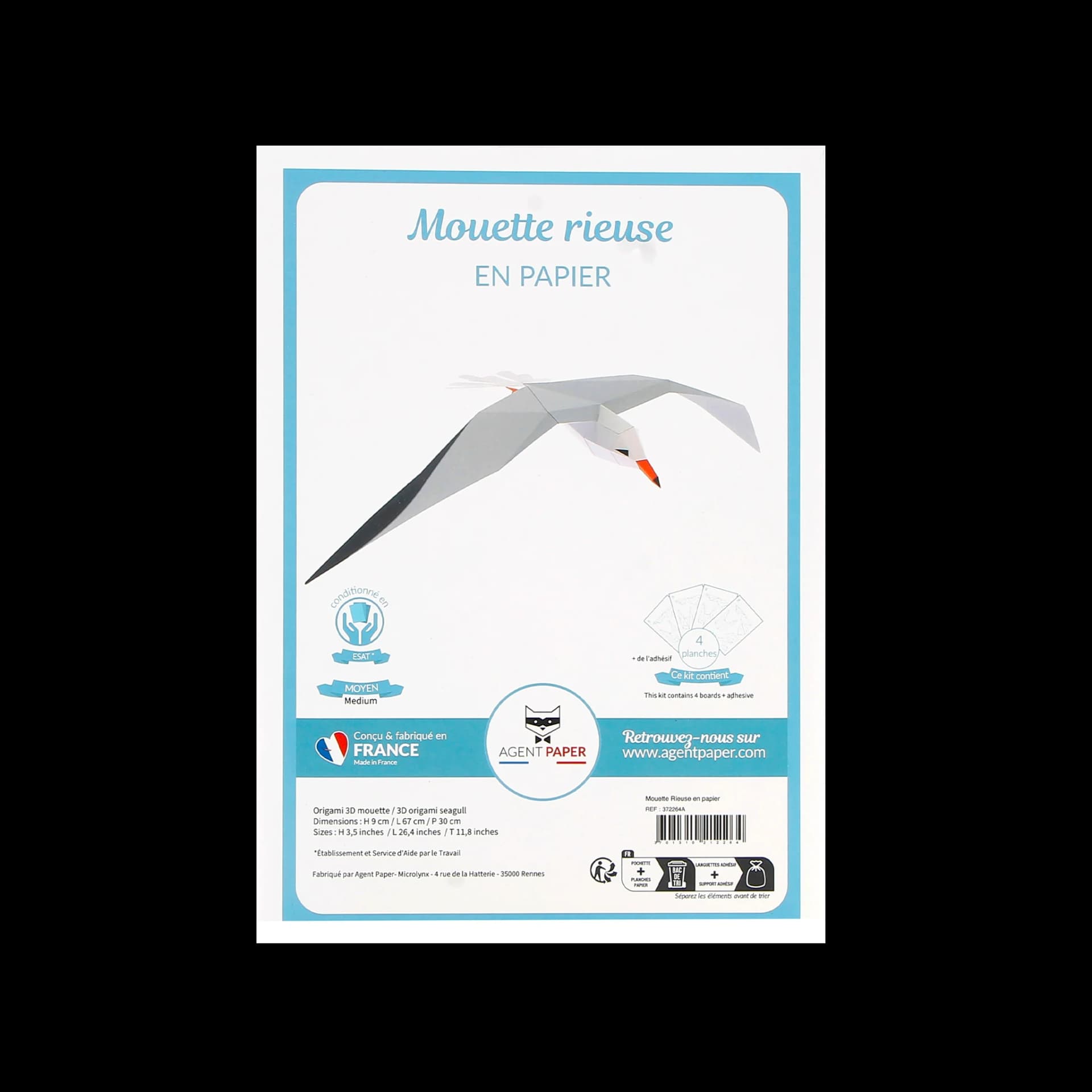 Packaging de Mouette Rieuse en papier