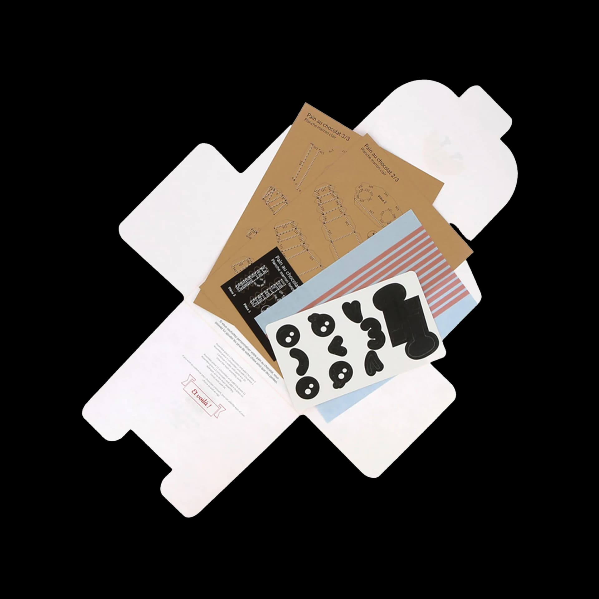 Packaging ouvert pain au chocolat en papier Marron
