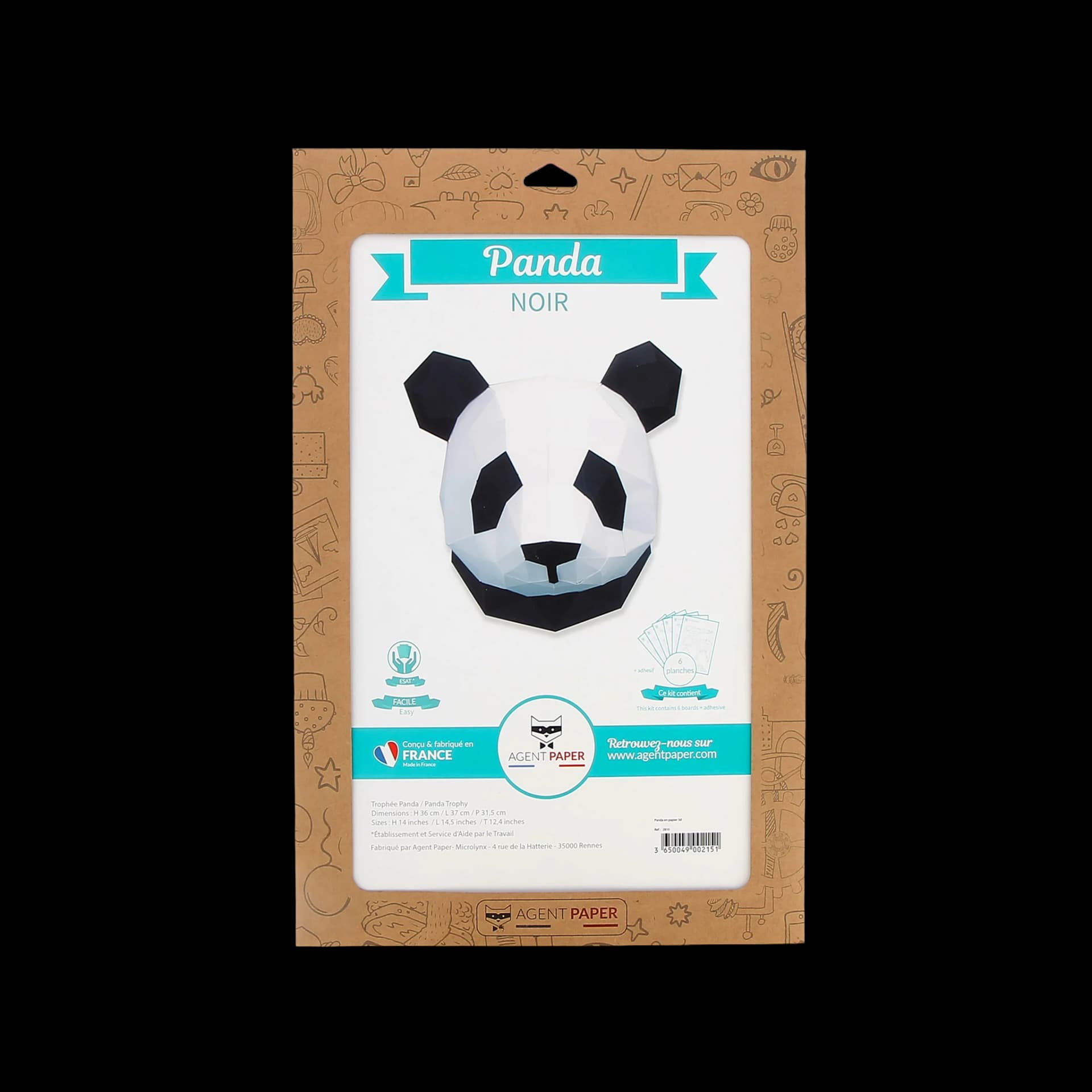 Packaging de Panda en papier 3d