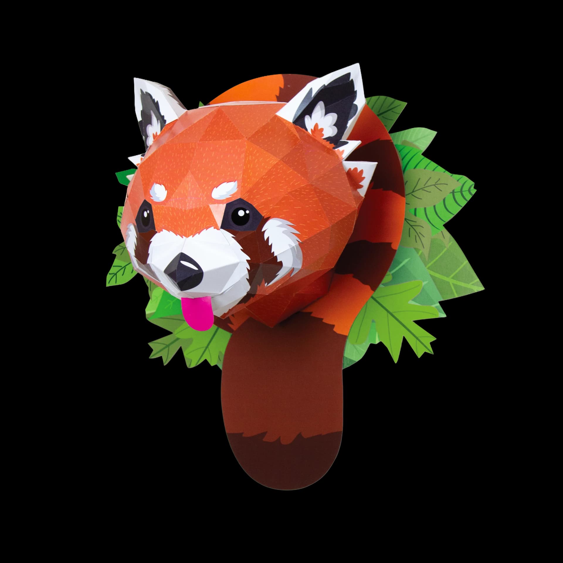Panda roux en papier 3D