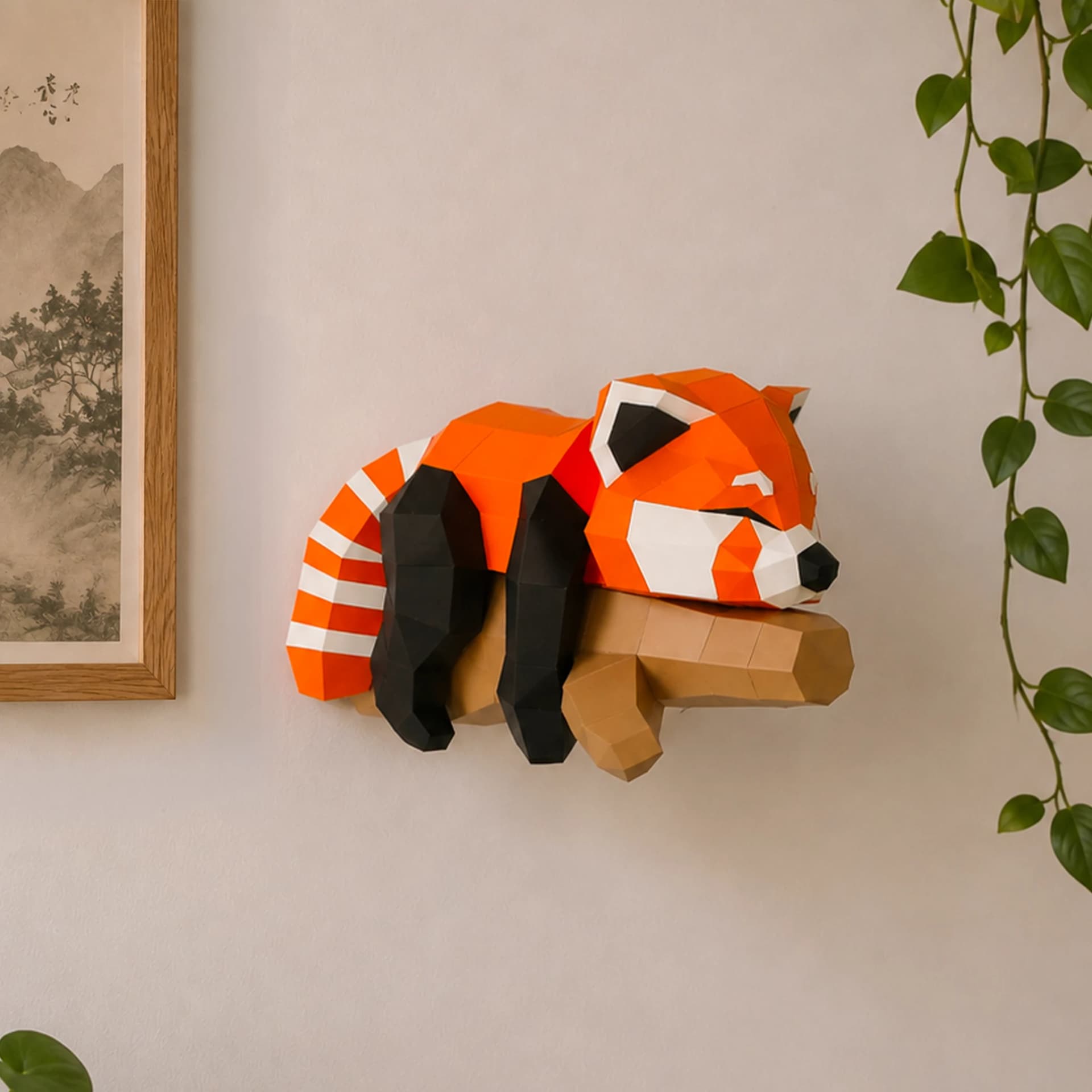 Panda roux sur branche