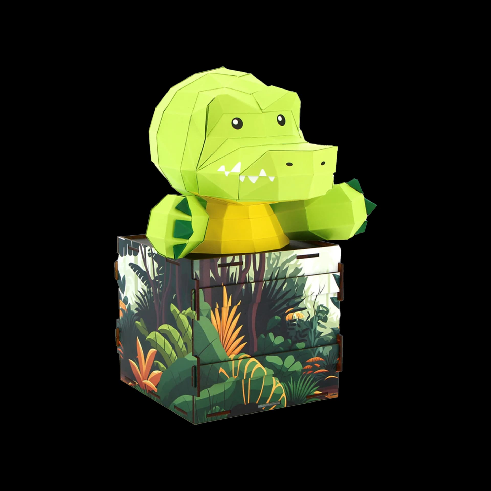 Décoration origami Petit Crocodile Surprise sur sa boîte