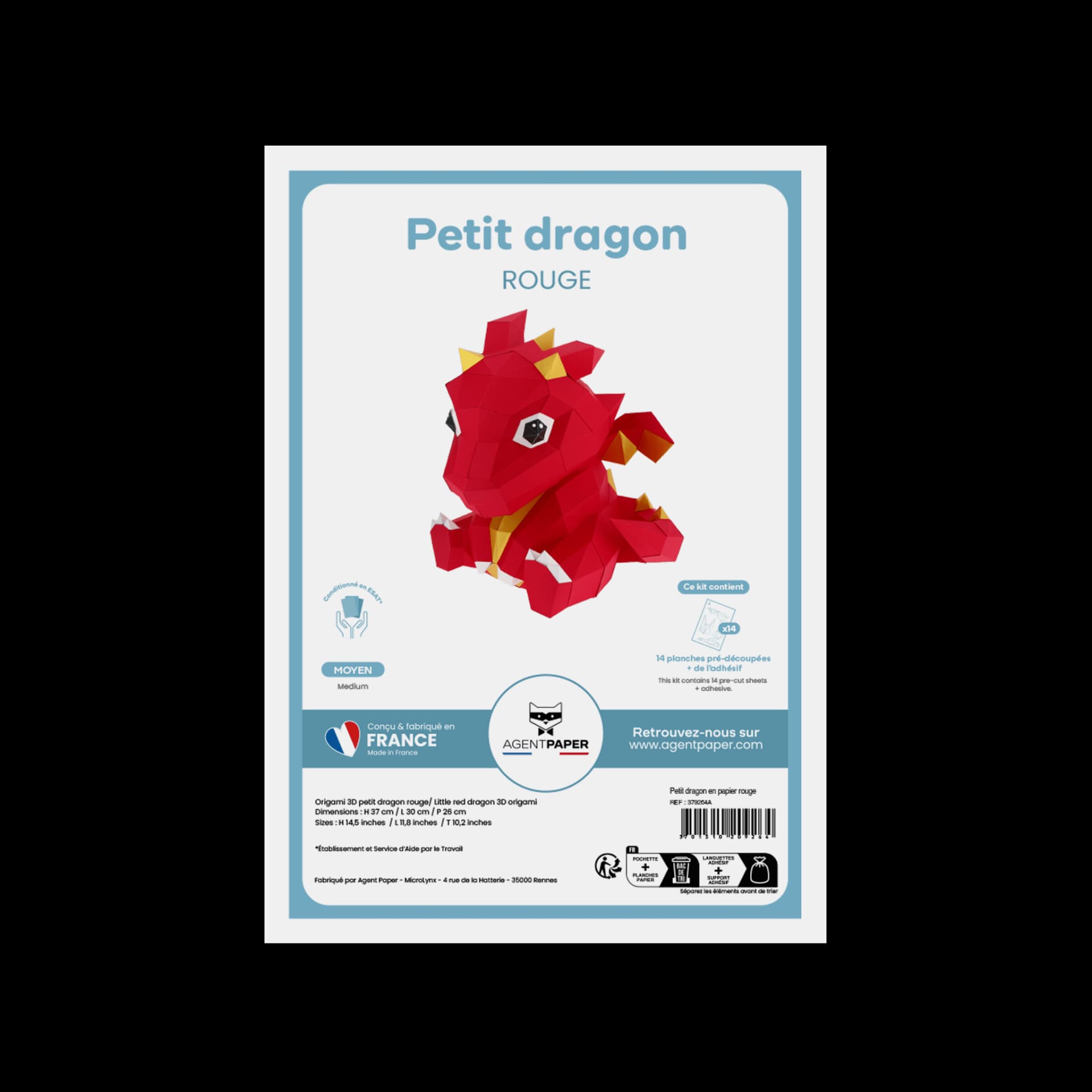 Packaging fermé de Petit dragon en papier
