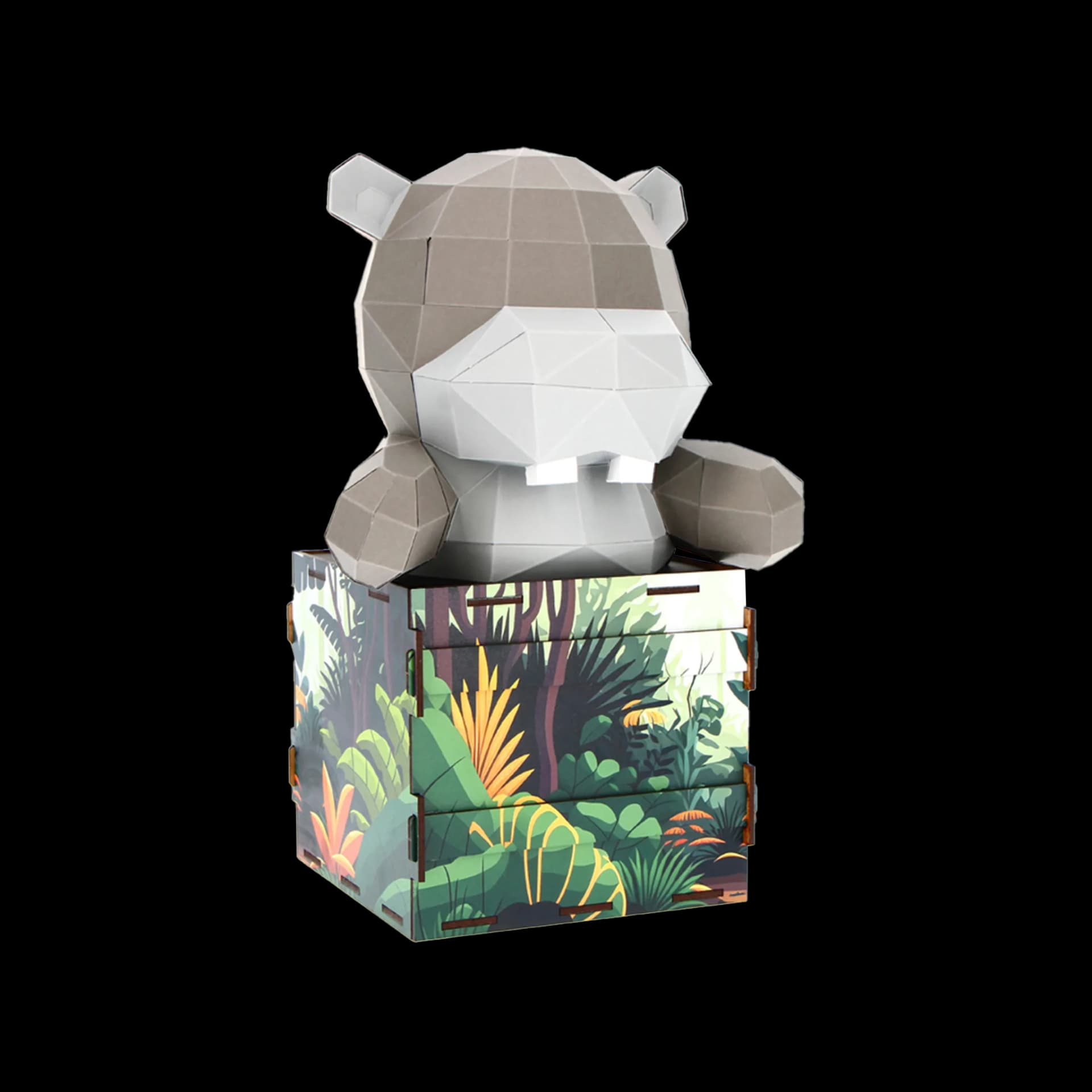 Décoration origami Petit Hippopotame Surprise sur sa boîte
