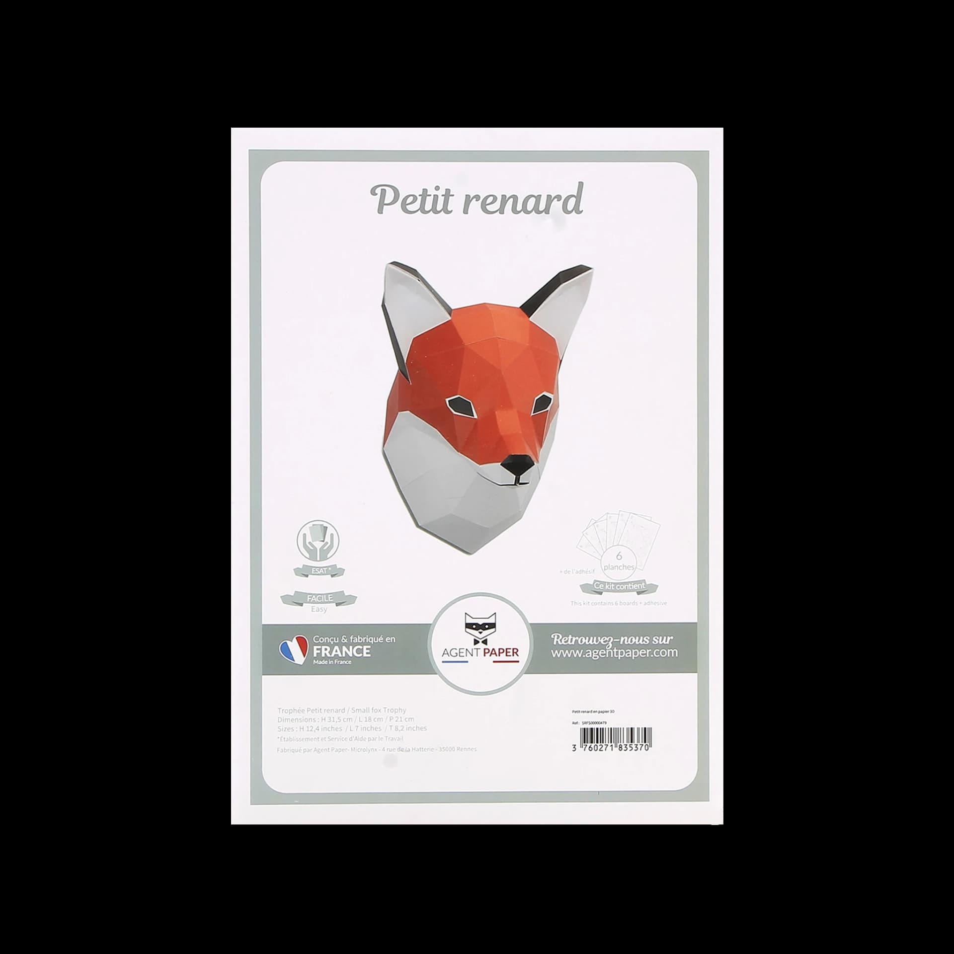 Packaging fermé de Petit renard en papier
