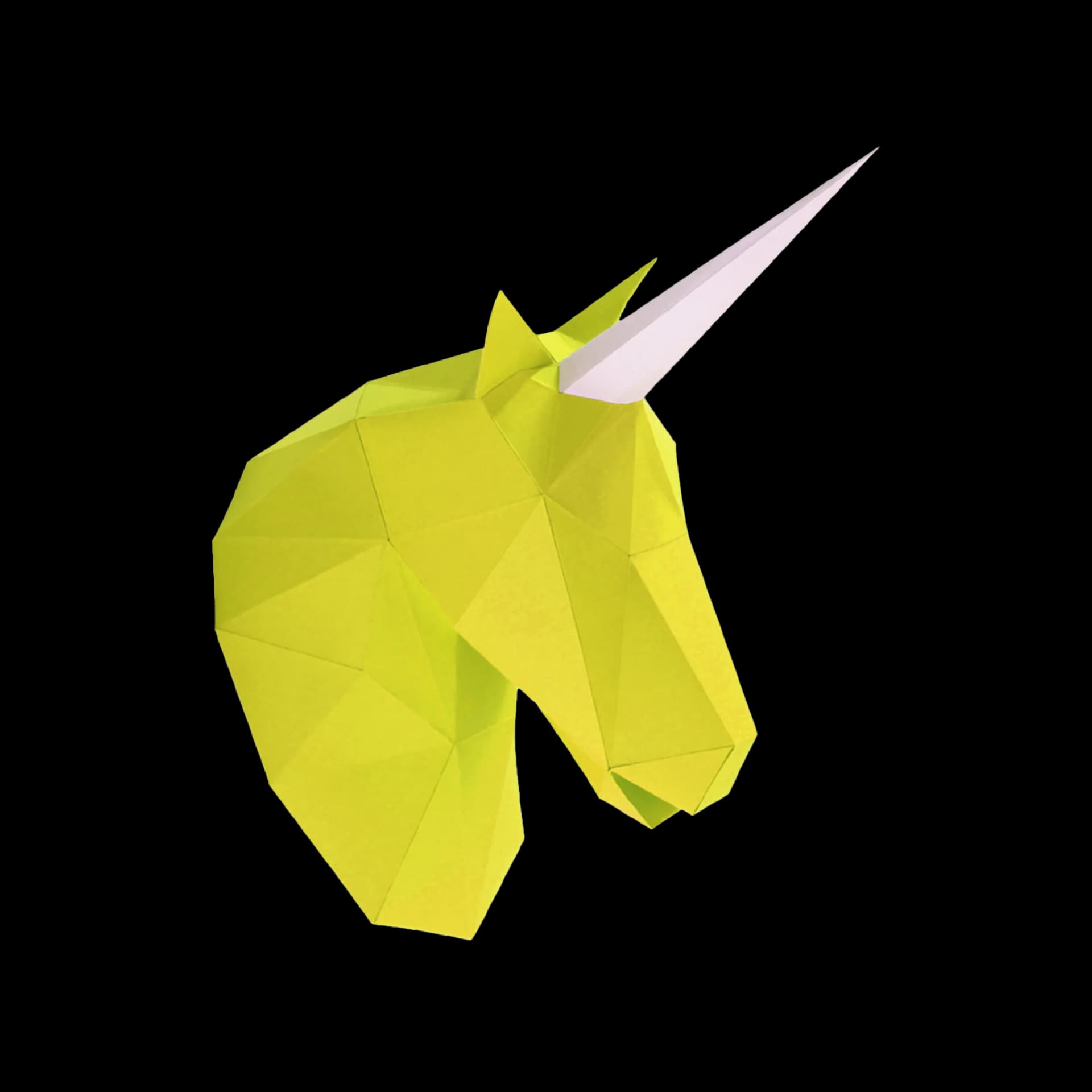 Petite licorne en papier 3d verte