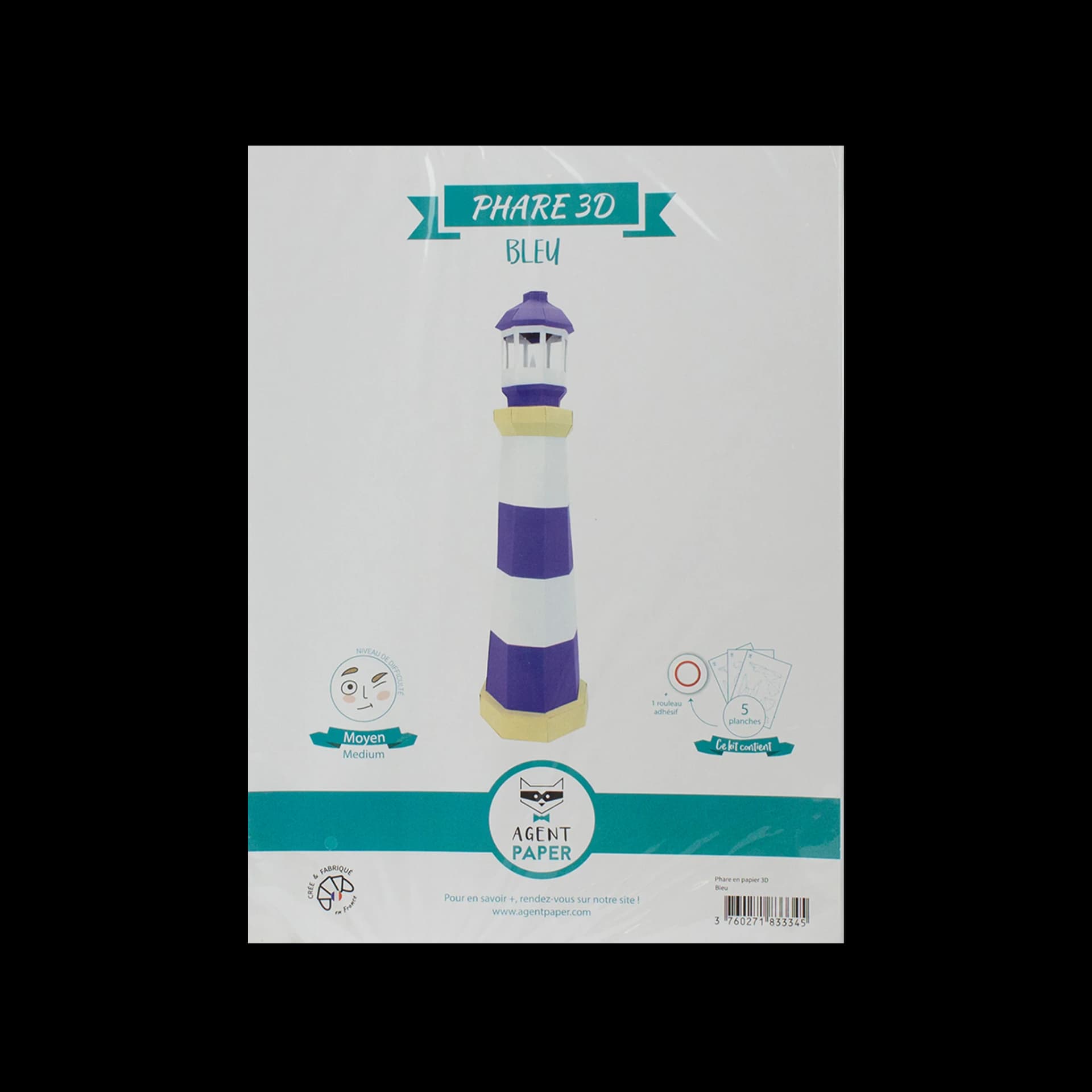 Packaging de Phare en papier 3D Bleu