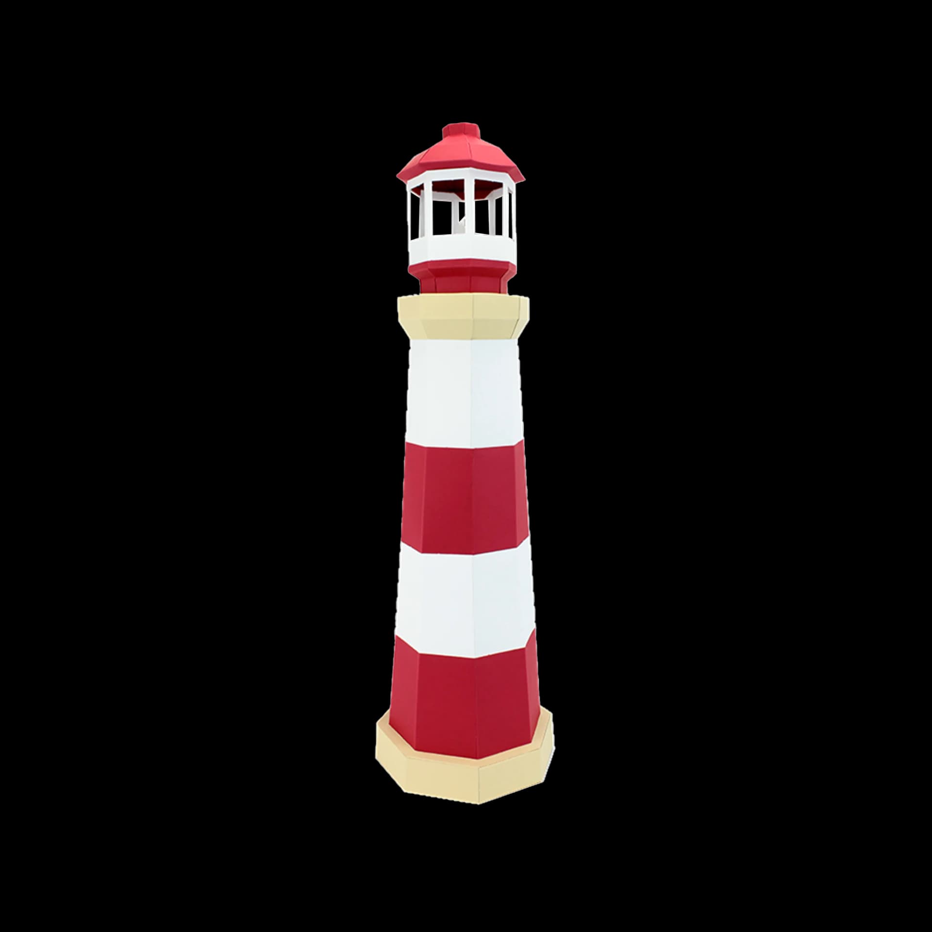 Phare en papier 3D rouge