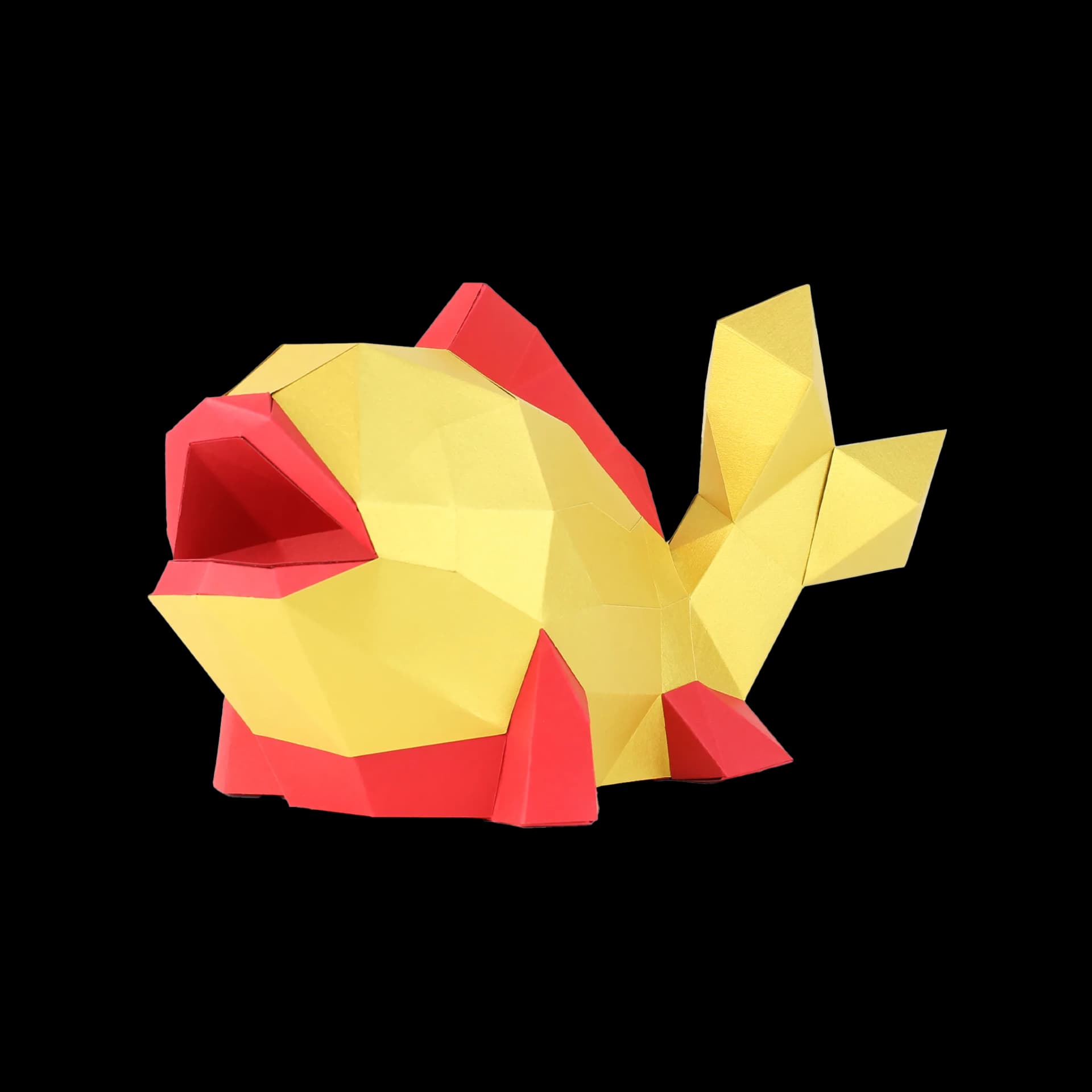Poisson en papier Or et Rouge