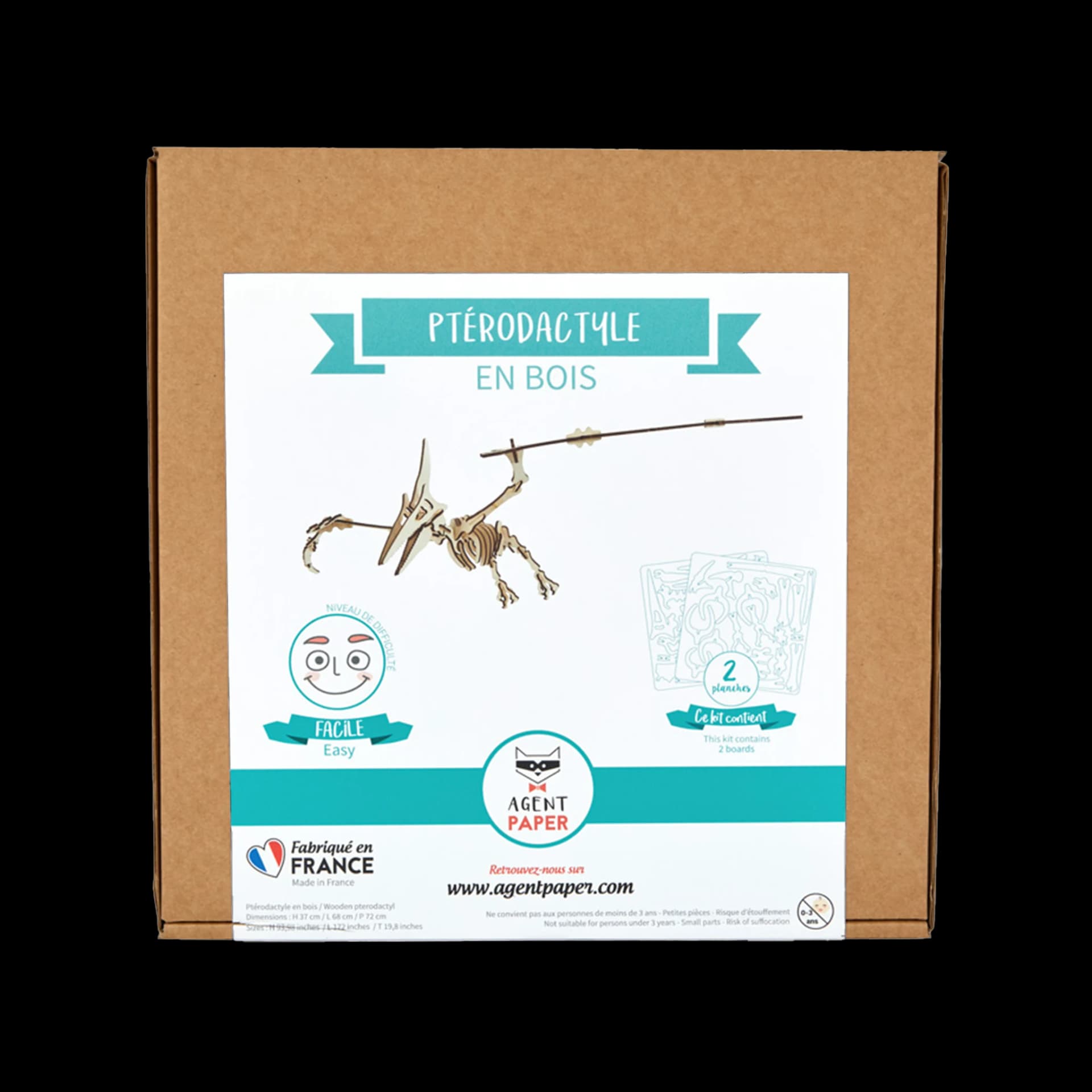 Packaging fermé de Ptérodactyle en bois