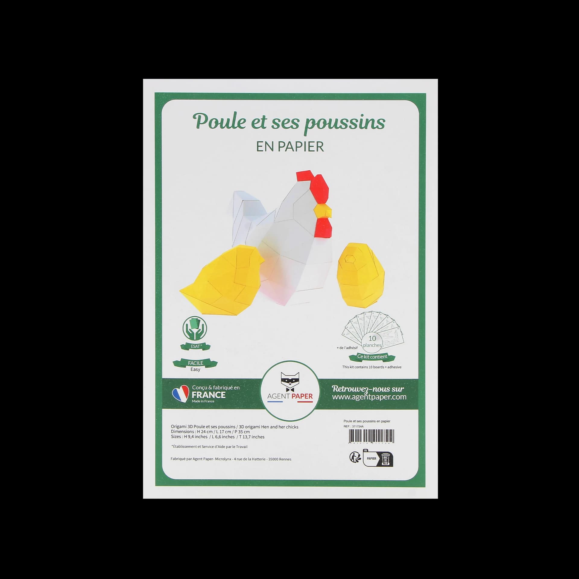 Packaging fermé de Poule et ses poussins