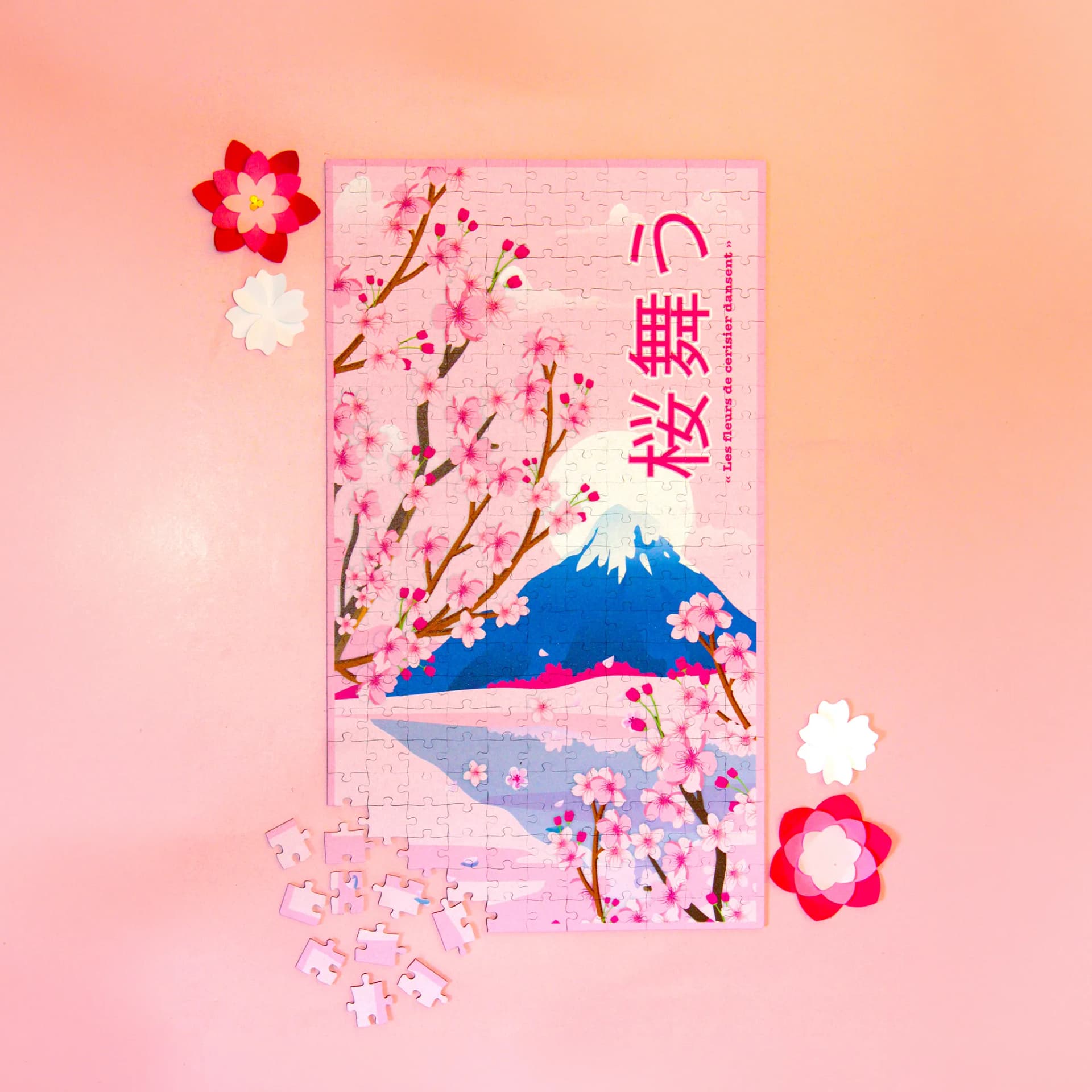 Puzzle 264 pcs en bois Sakura en situation