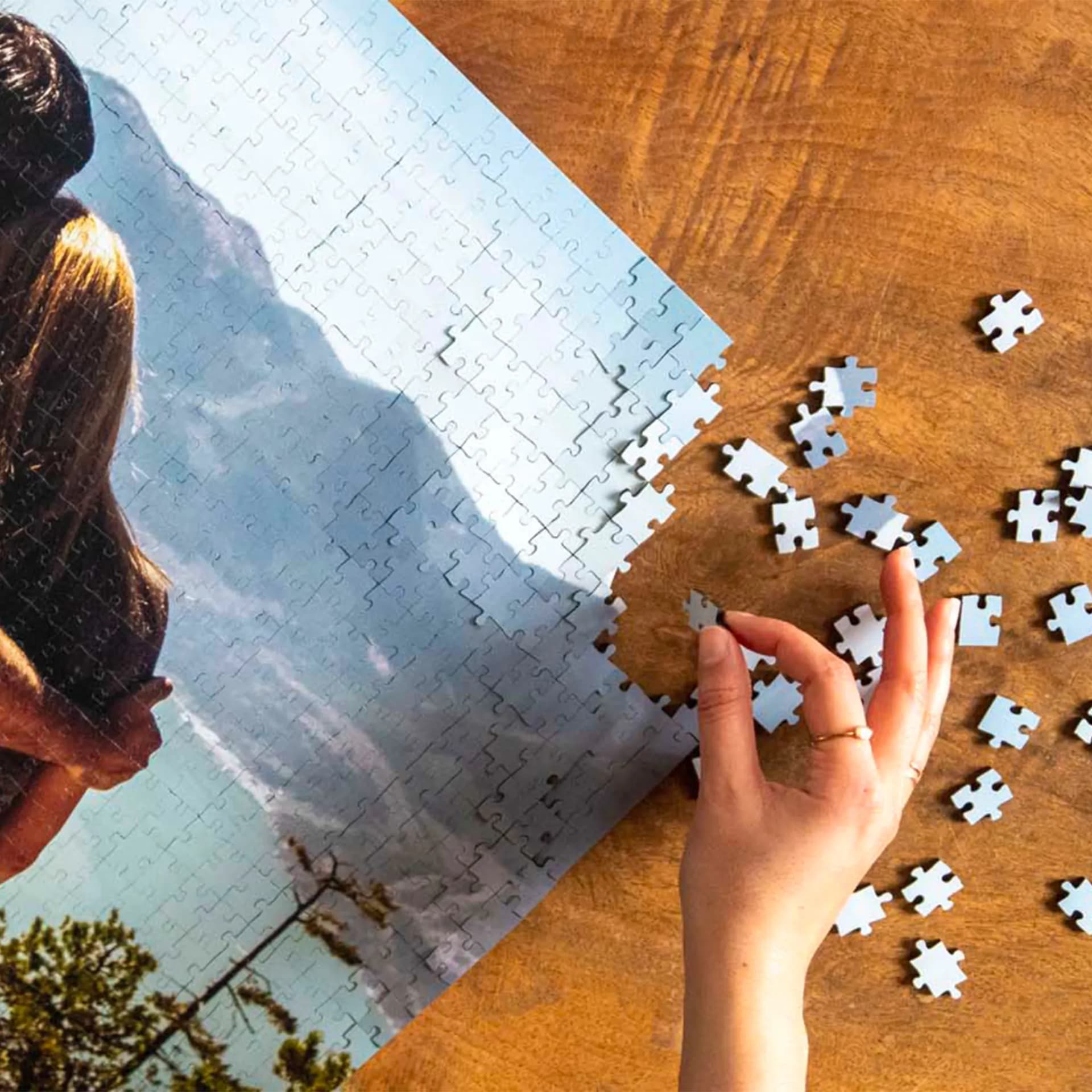 Puzzle personnalisé en bois 1000 pièces 1000 pieces en situation