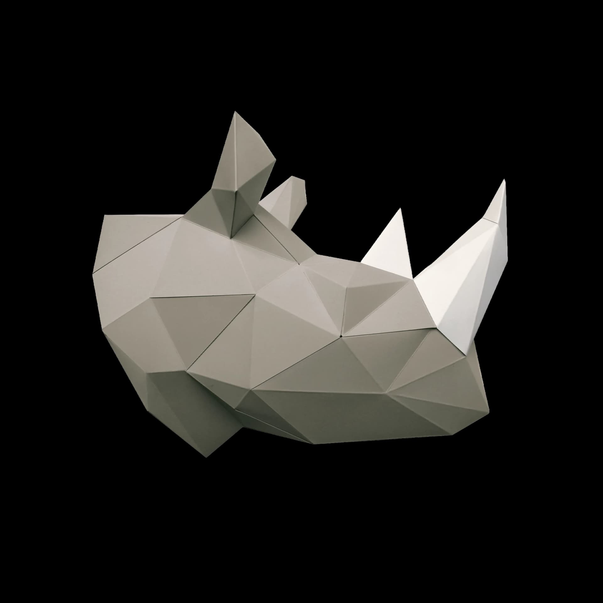 Rhino en papier 3d Gris